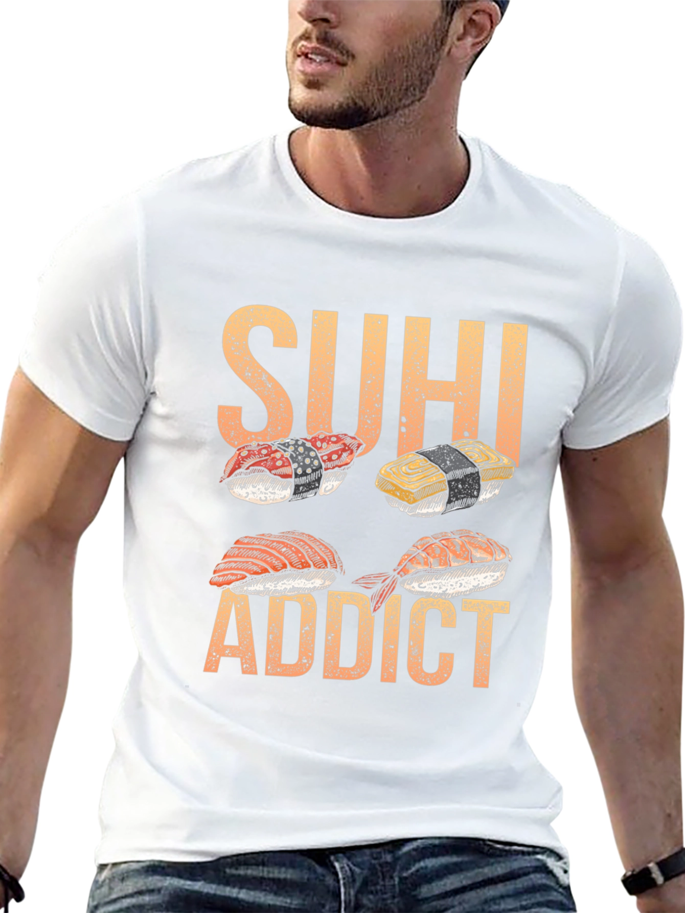 Sushi Addict T-Shirt - Unique Foodie Design