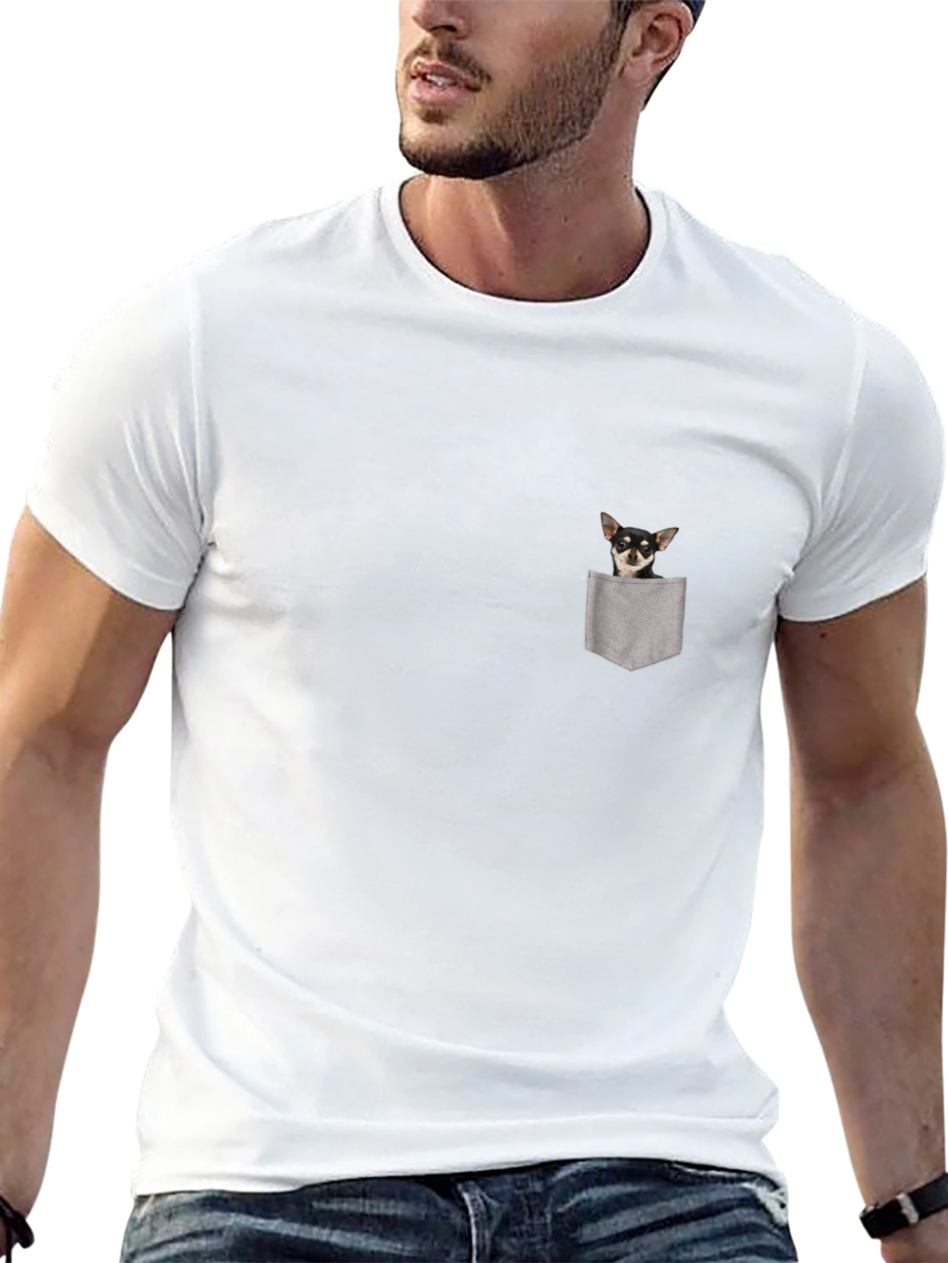 Chihuahua Pocket T-Shirt - Cute Dog Tee