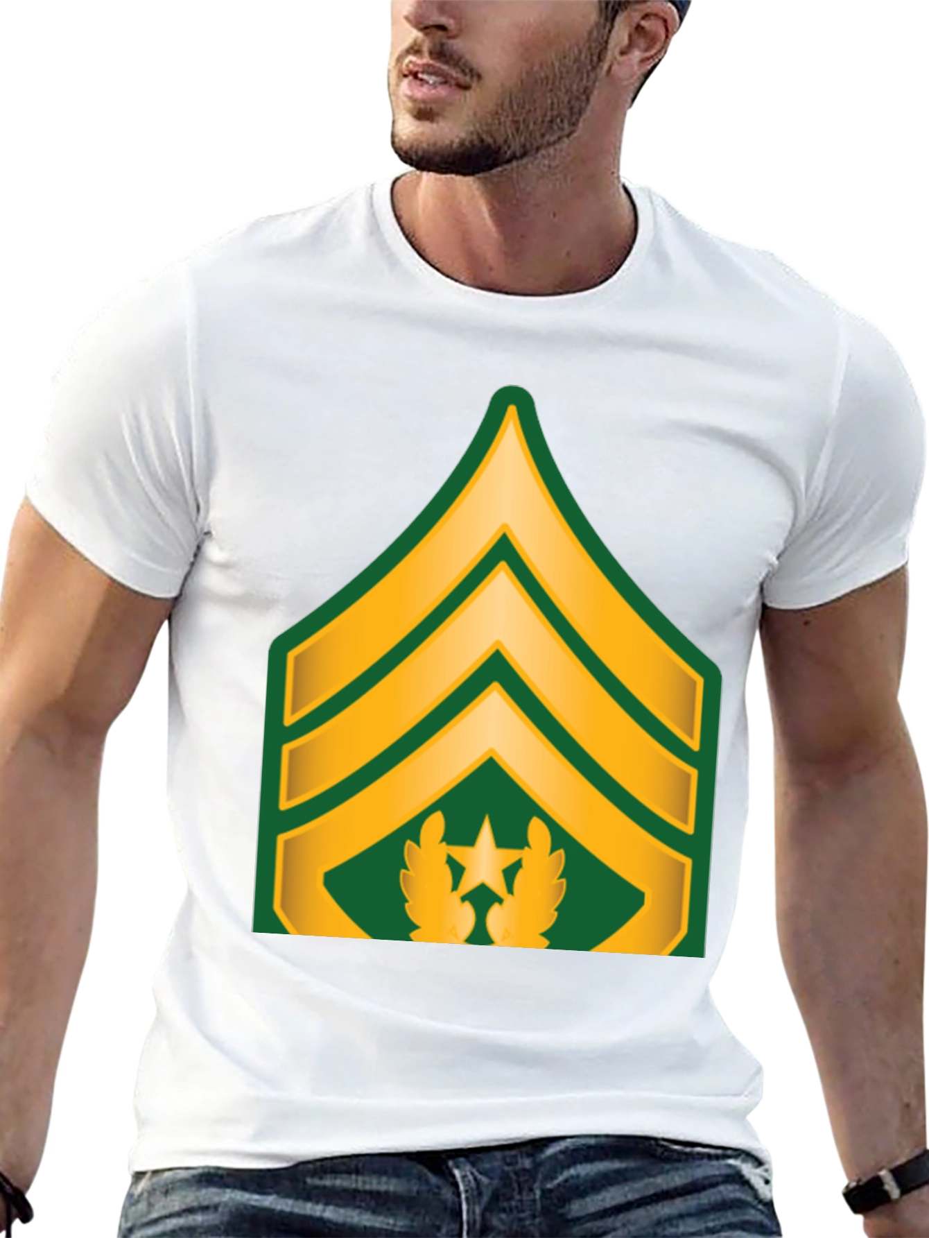 Sergeant Rank T-Shirt - Black Cotton Tee