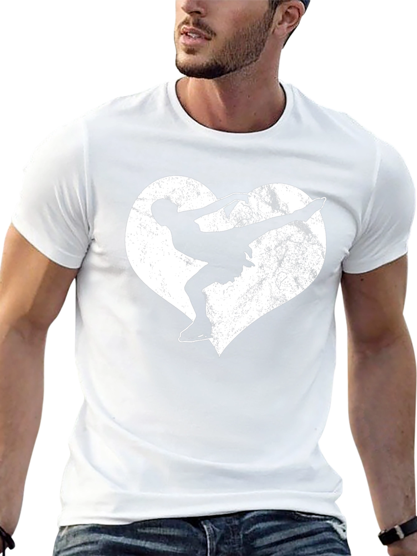 Figure Skating Heart Graphic Tee - Stylish Unisex T-Shirt