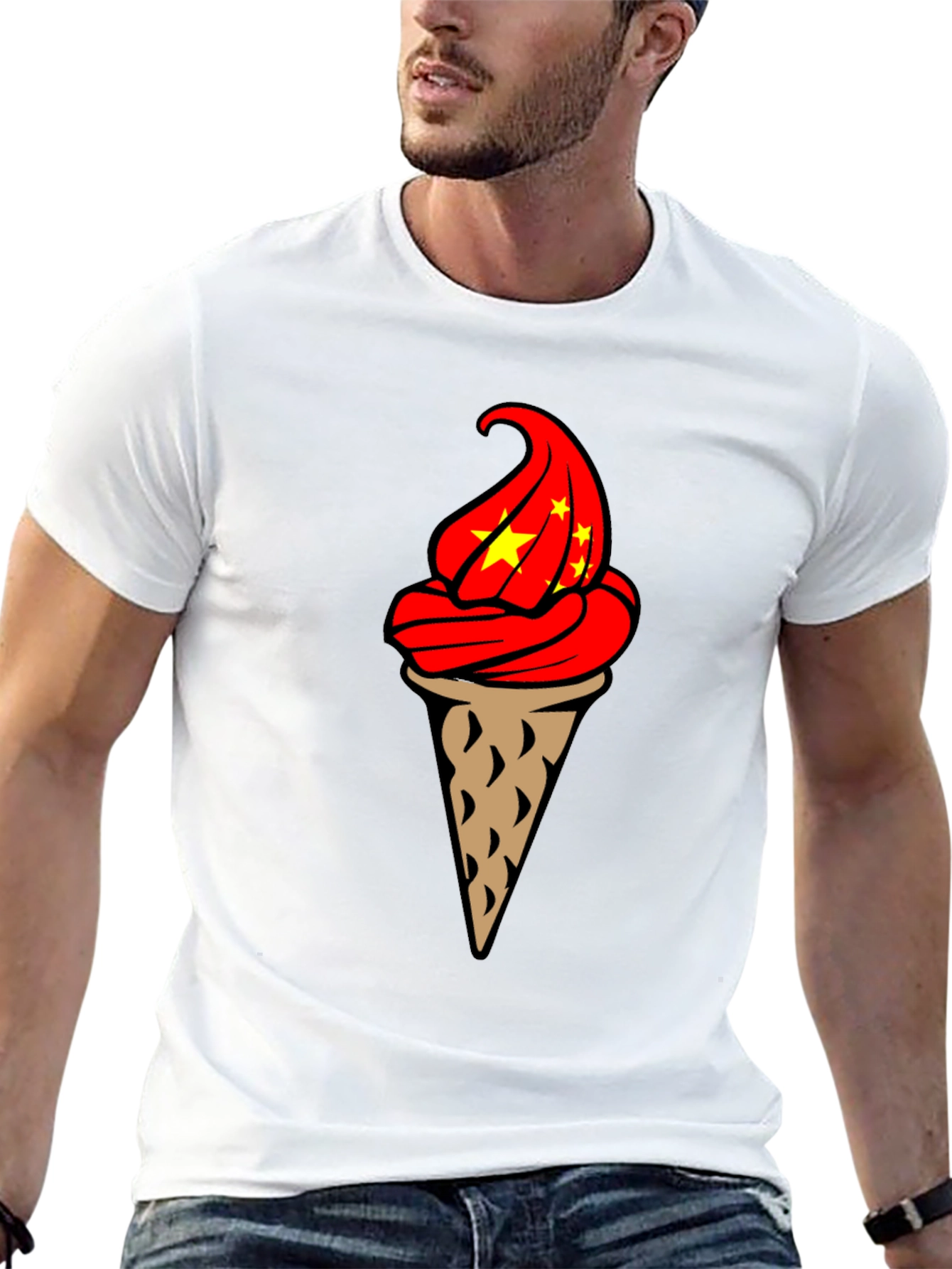 Ice Cream Cone Graphic T-Shirt - Novelty Design