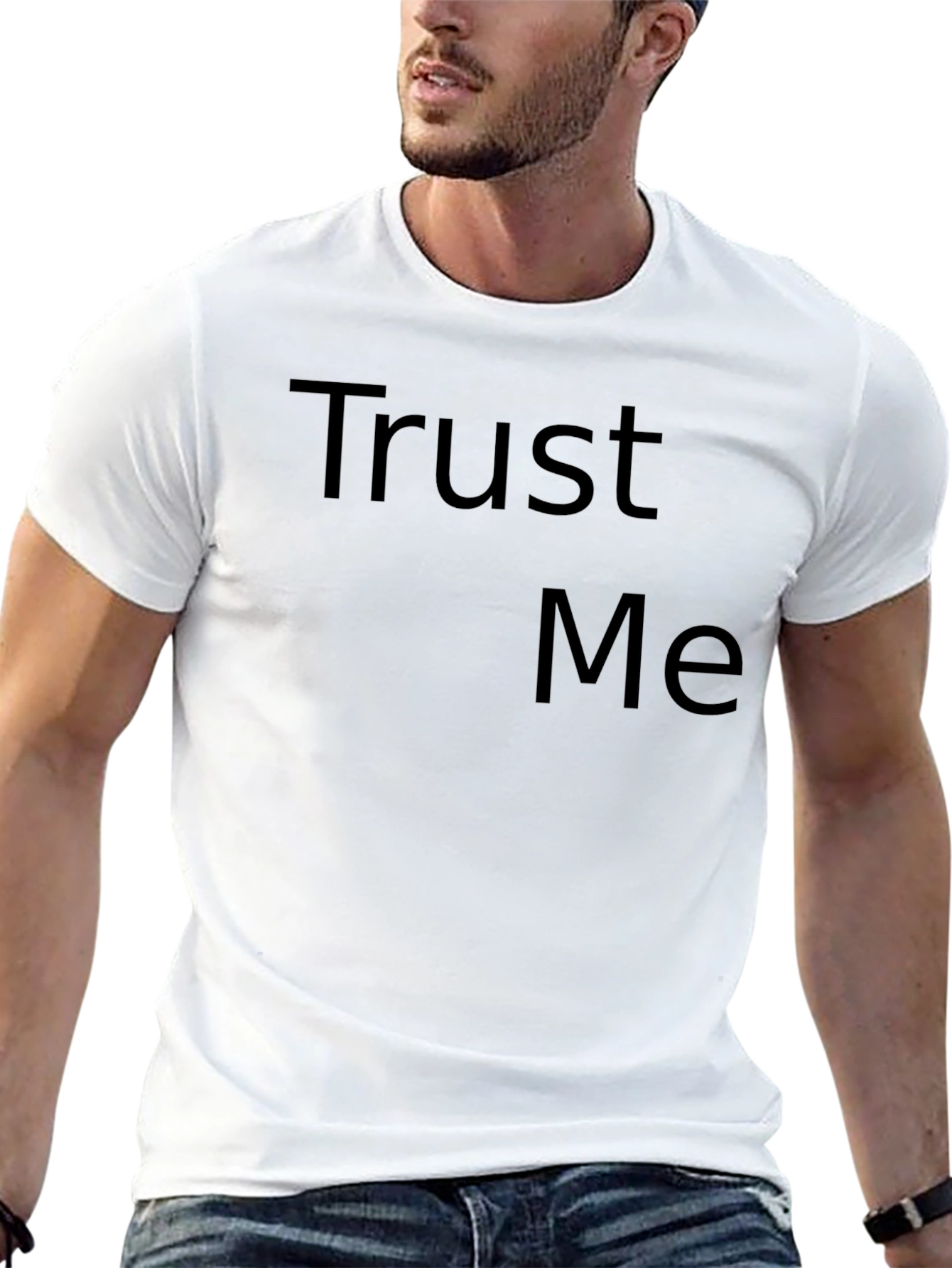 Trust Me Graphic Tee - Mens Casual Black T-Shirt