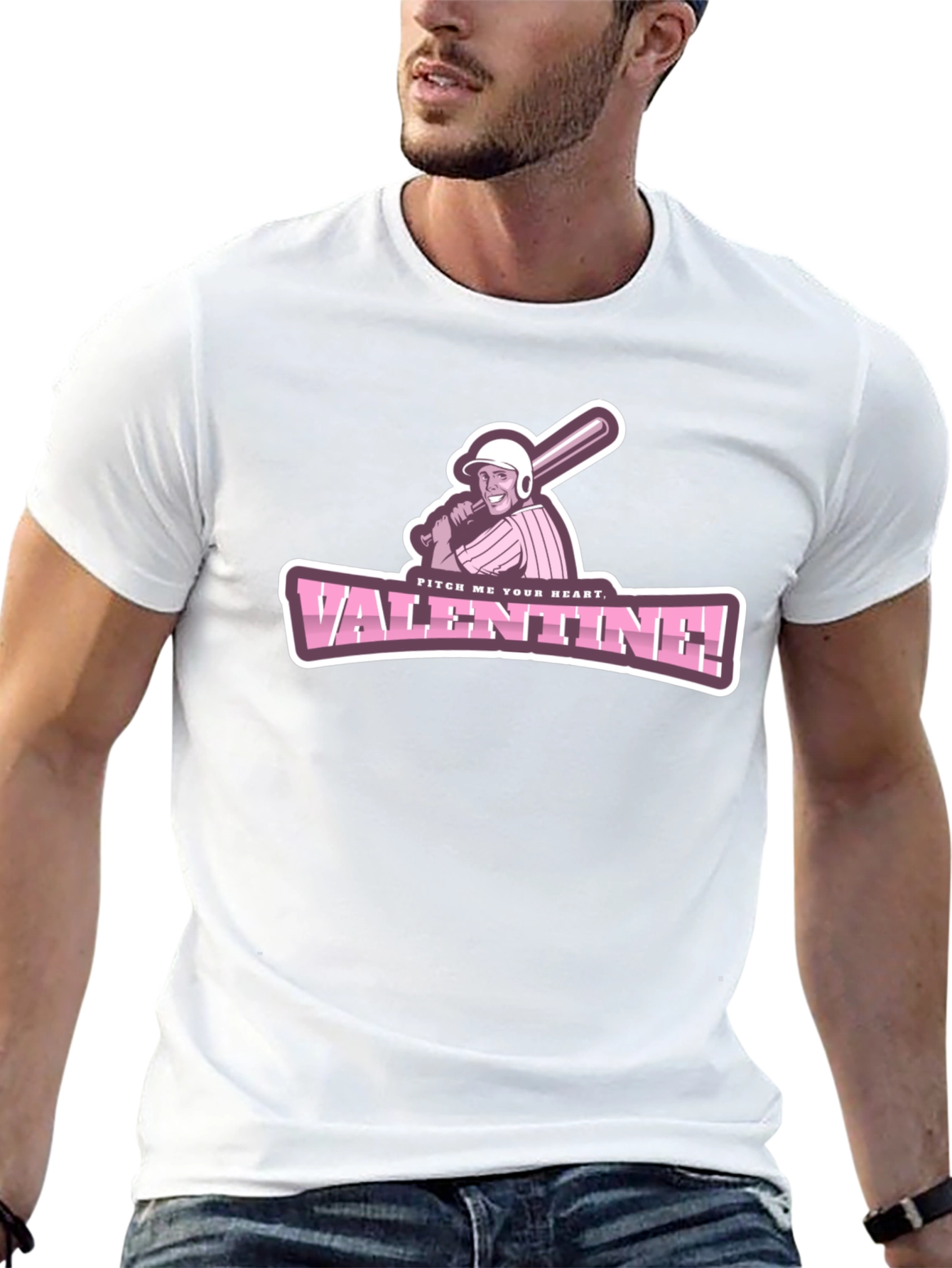 Pitch Me Your Heart Valentine Baseball T-Shirt