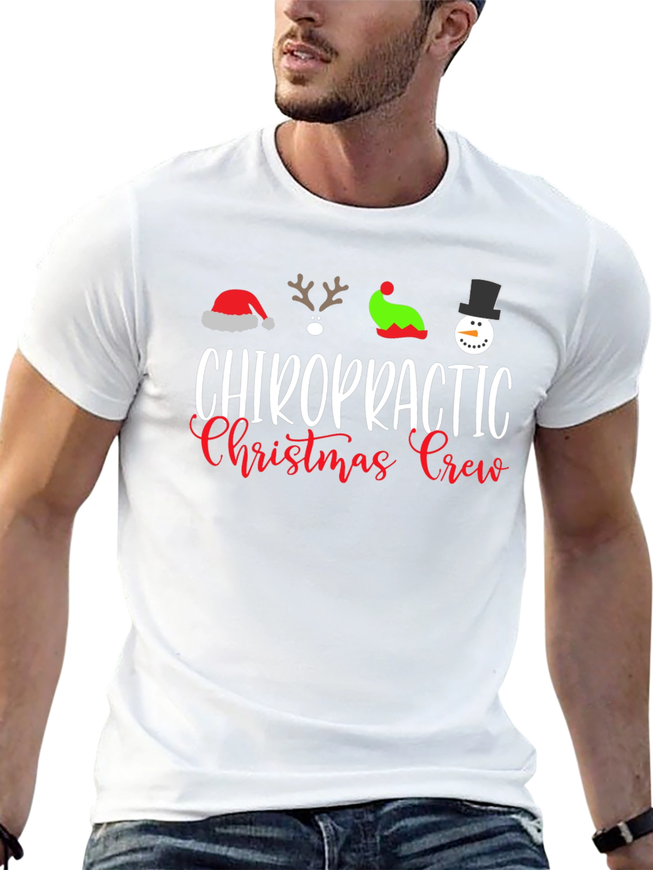 Chiropractic Christmas Crew T-Shirt Holiday