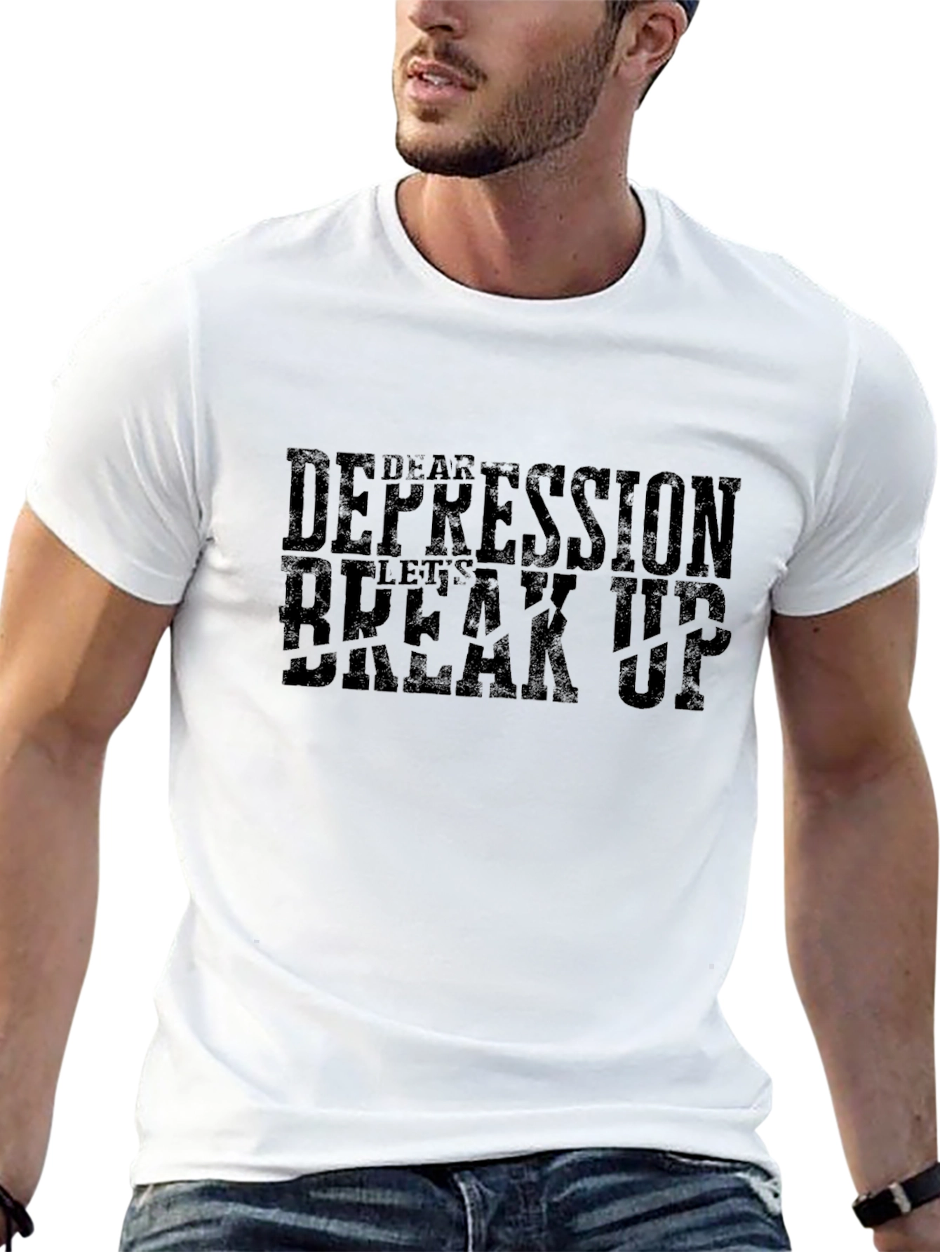 Dear Depression Lets Break Up Black T-Shirt