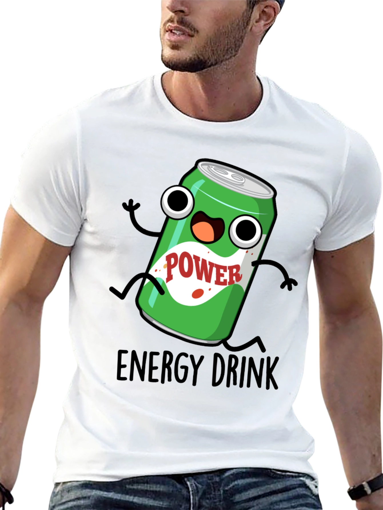 Cartoon Energy Drink T-Shirt - Black