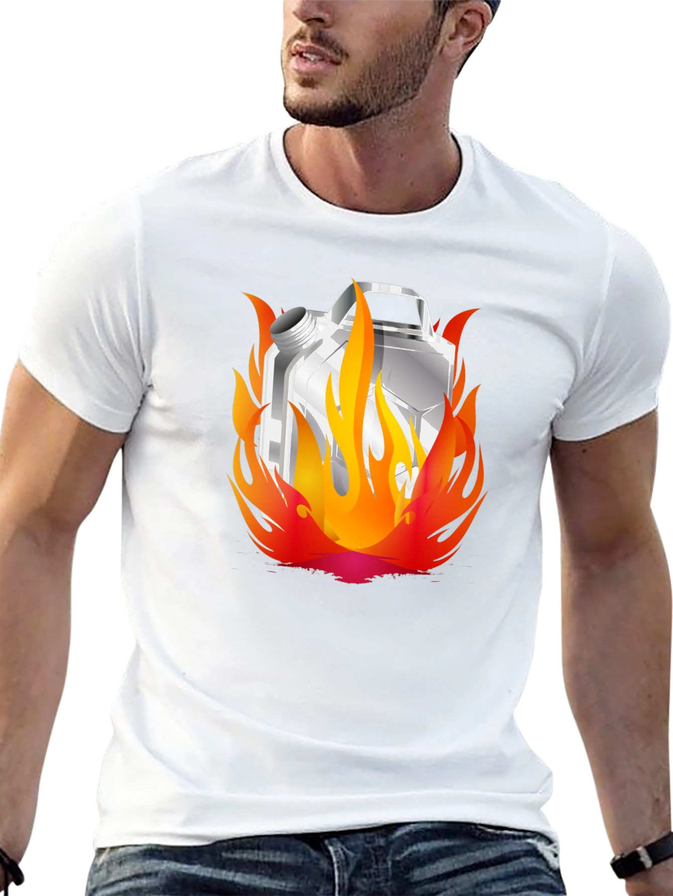 Flaming Gas Can Black T-Shirt - Hot Style!