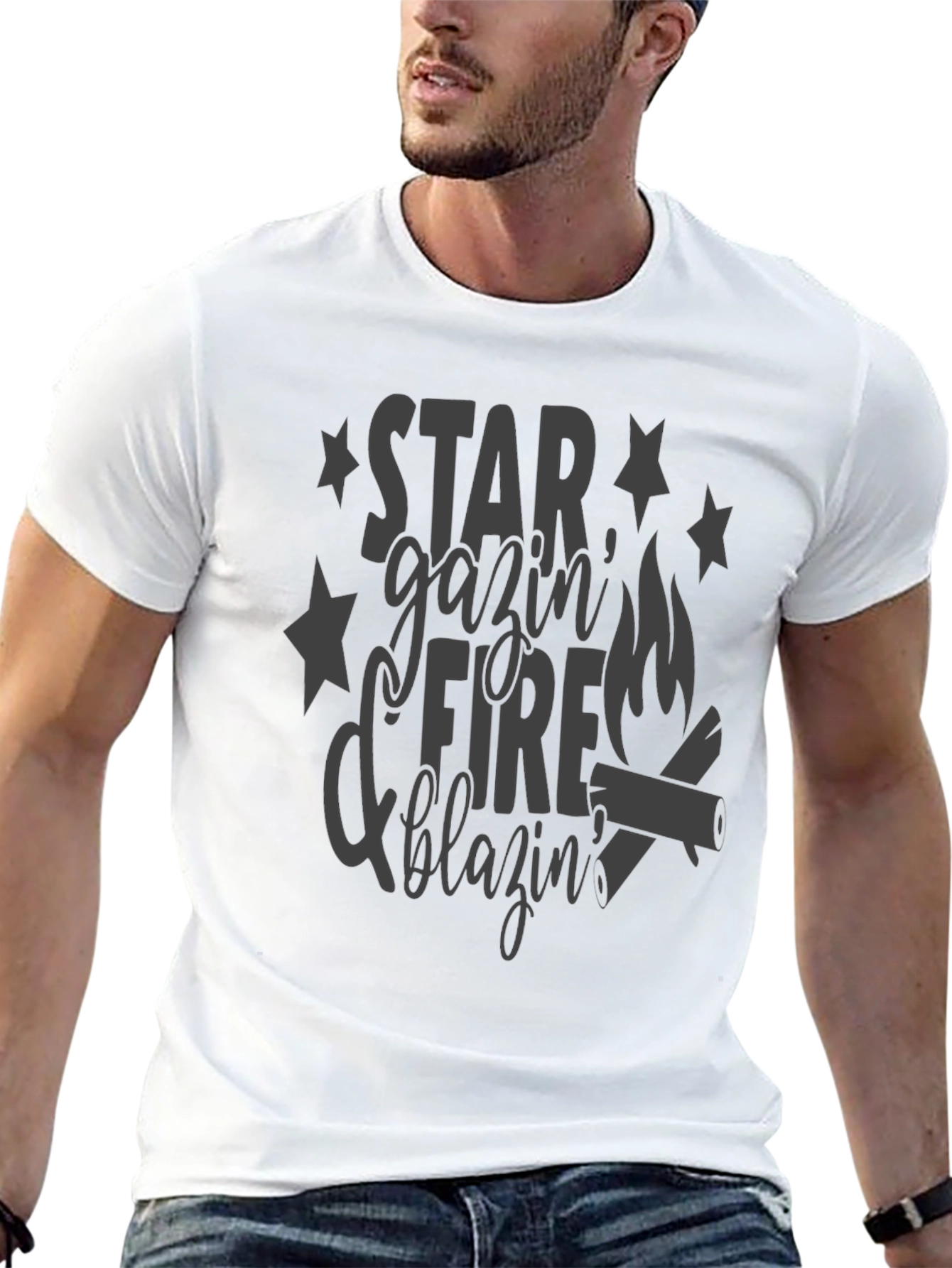 Star Gazin Fire Blazin Graphic T-Shirt