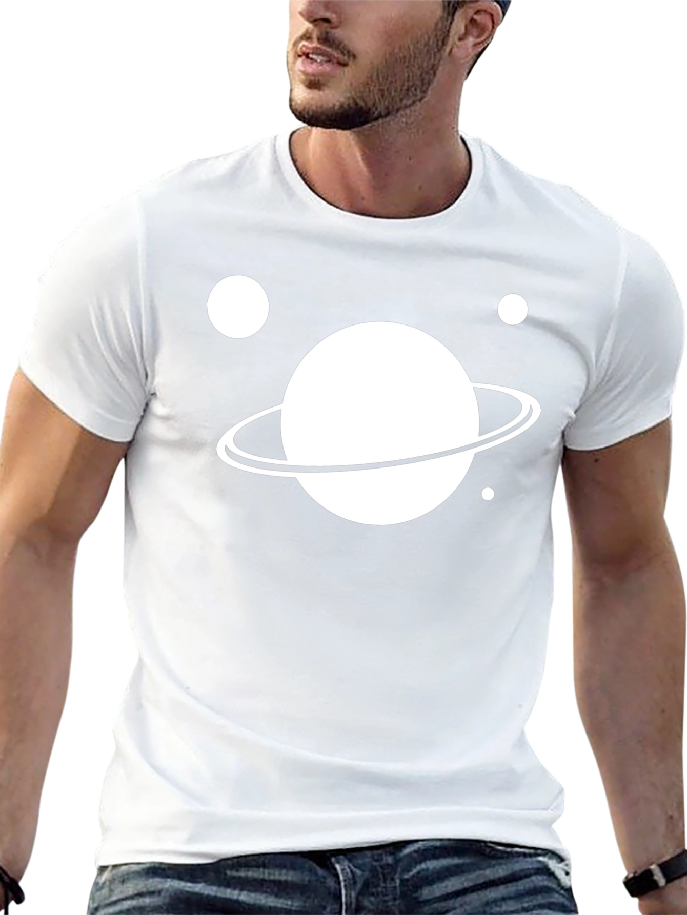 Planet Graphic Tee - Black Cotton Casual Shirt