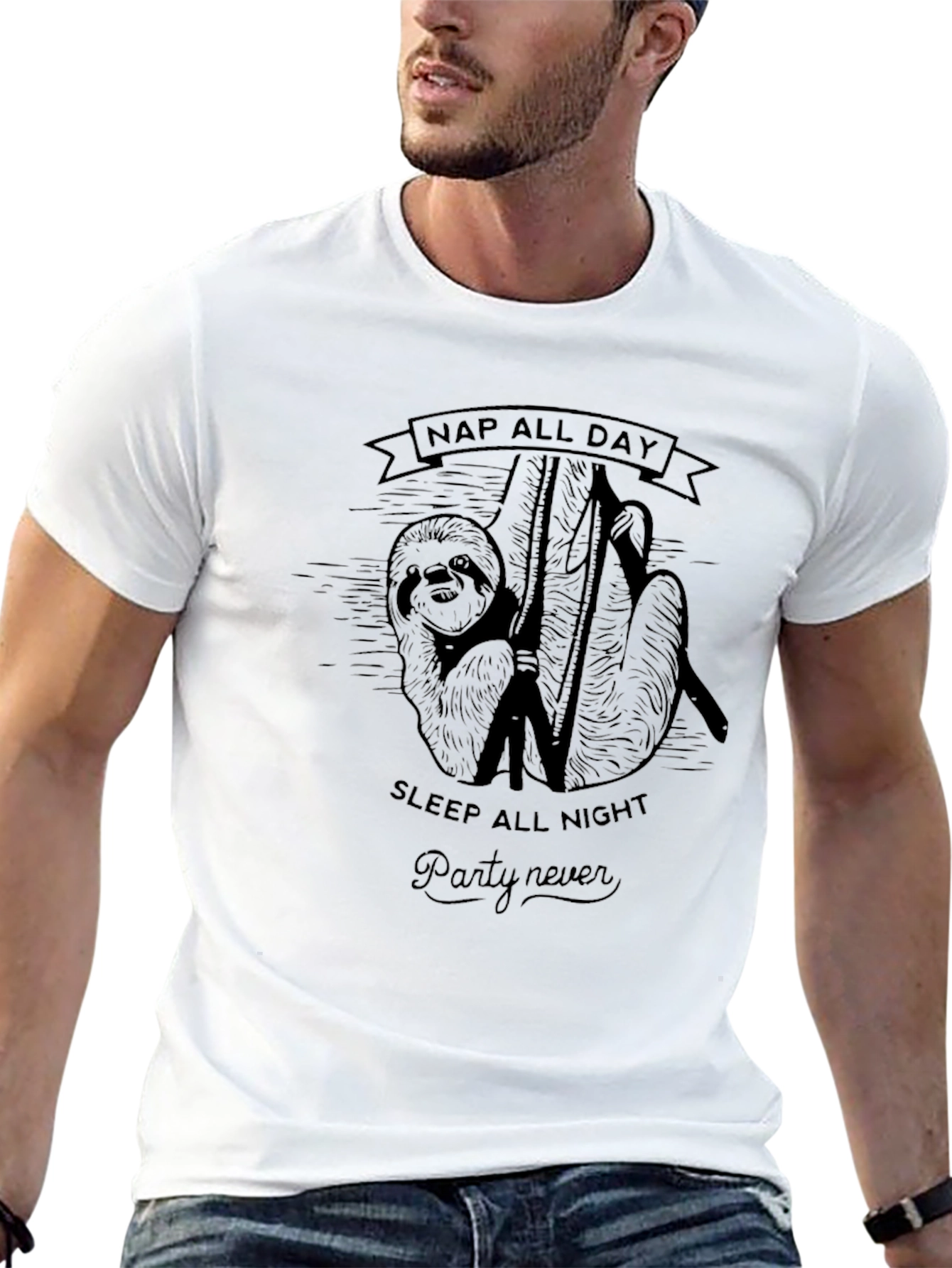 Nap All Day Sloth Graphic T-Shirt