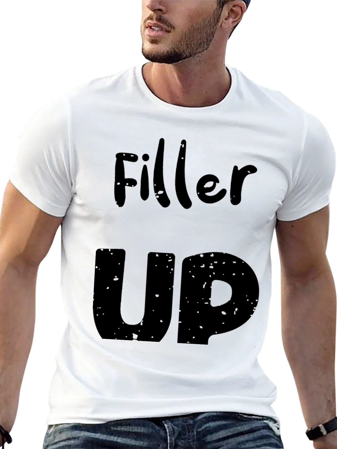 Filler Up Graphic Tee - Black Cotton T-Shirt