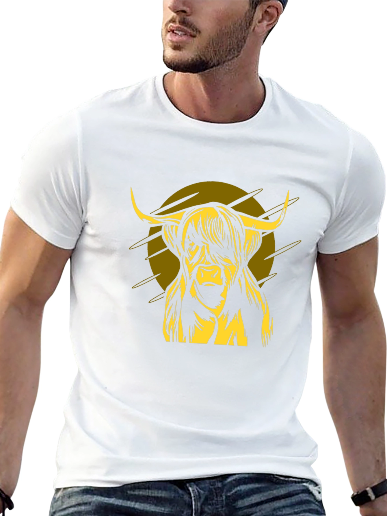 Highland Cow Graphic Tee - Black