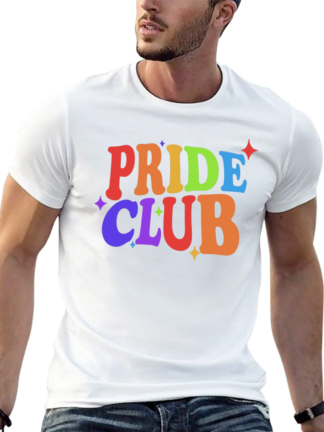 Pride Club Rainbow Graphic Tee - Black