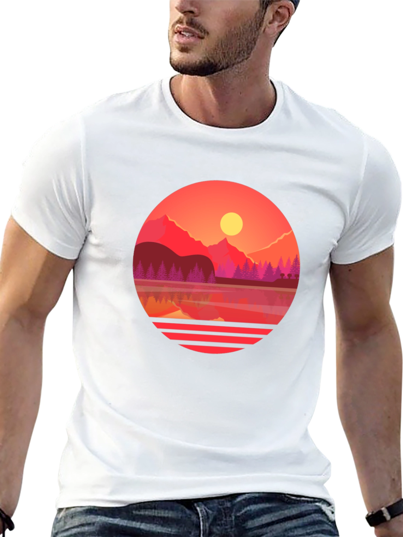 Sunset Lake Graphic Tee - Nature Inspired