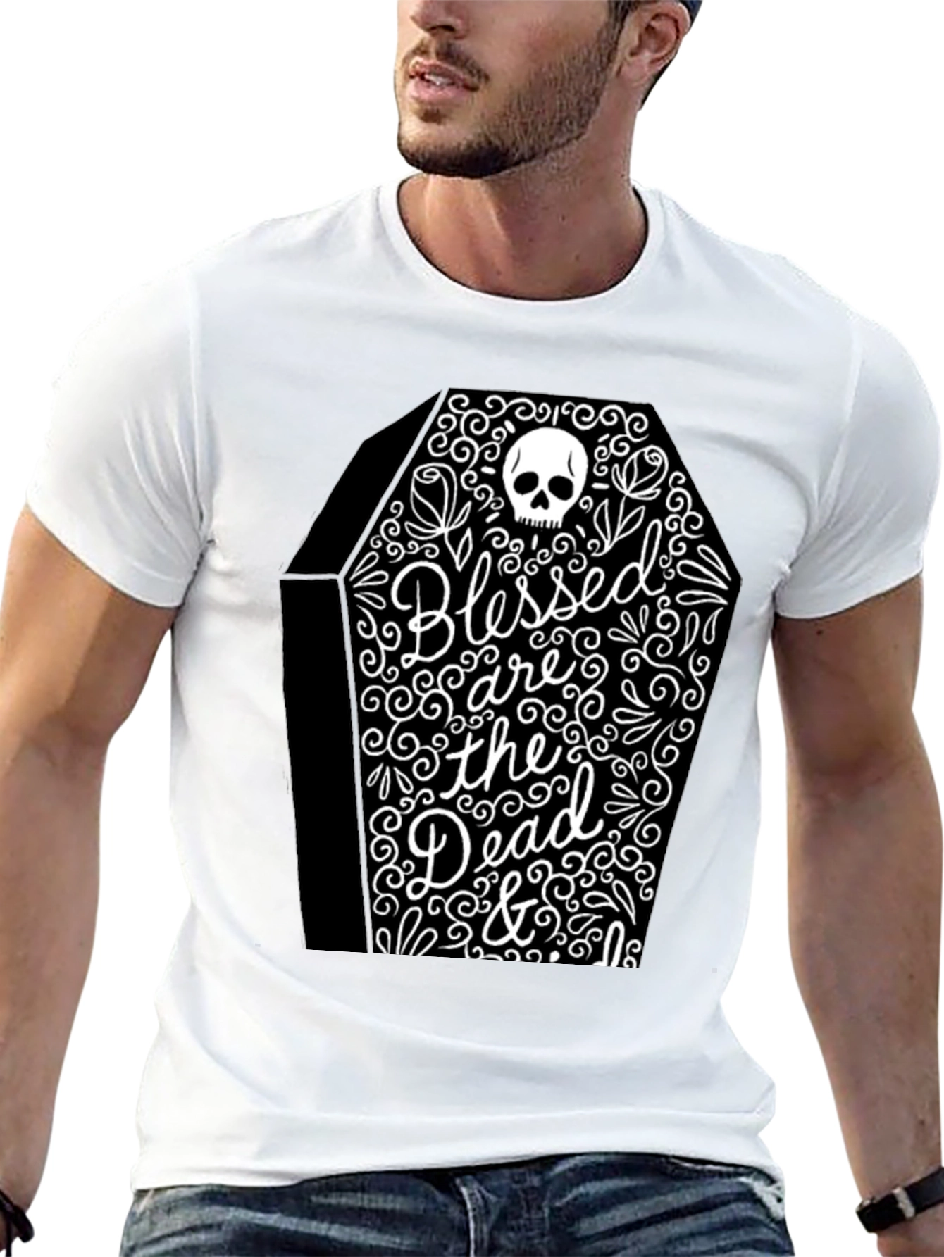 Blessed are the Dead T-Shirt - Gothic Coffin Design