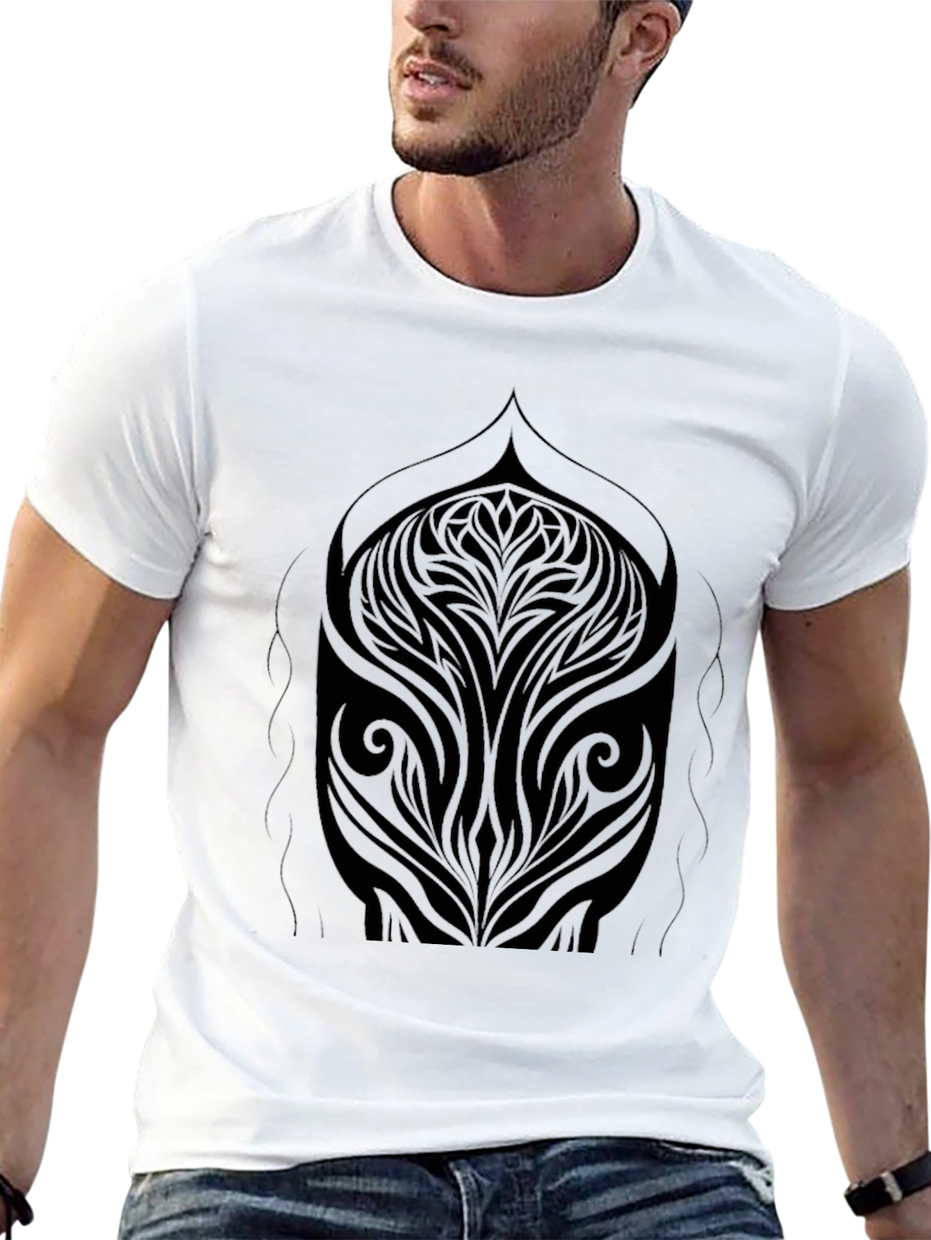 Abstract Tribal Art Black T-Shirt