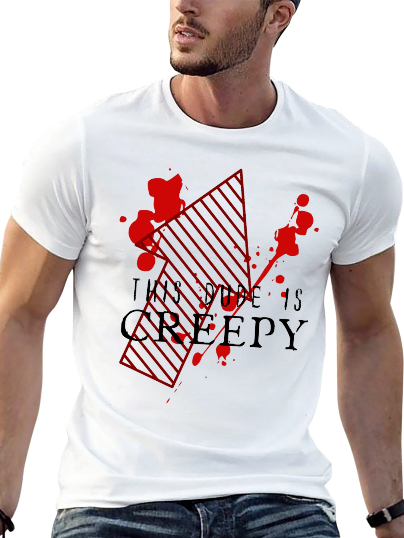 Creepy Dude Graphic Tee - Black T-Shirt