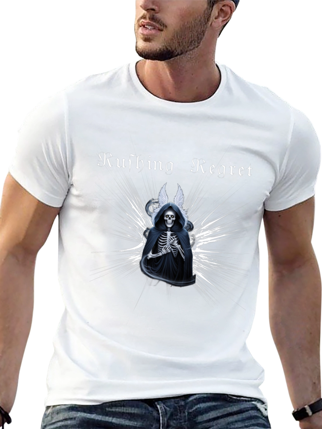 Rushing Regret Skeleton Graphic T-Shirt