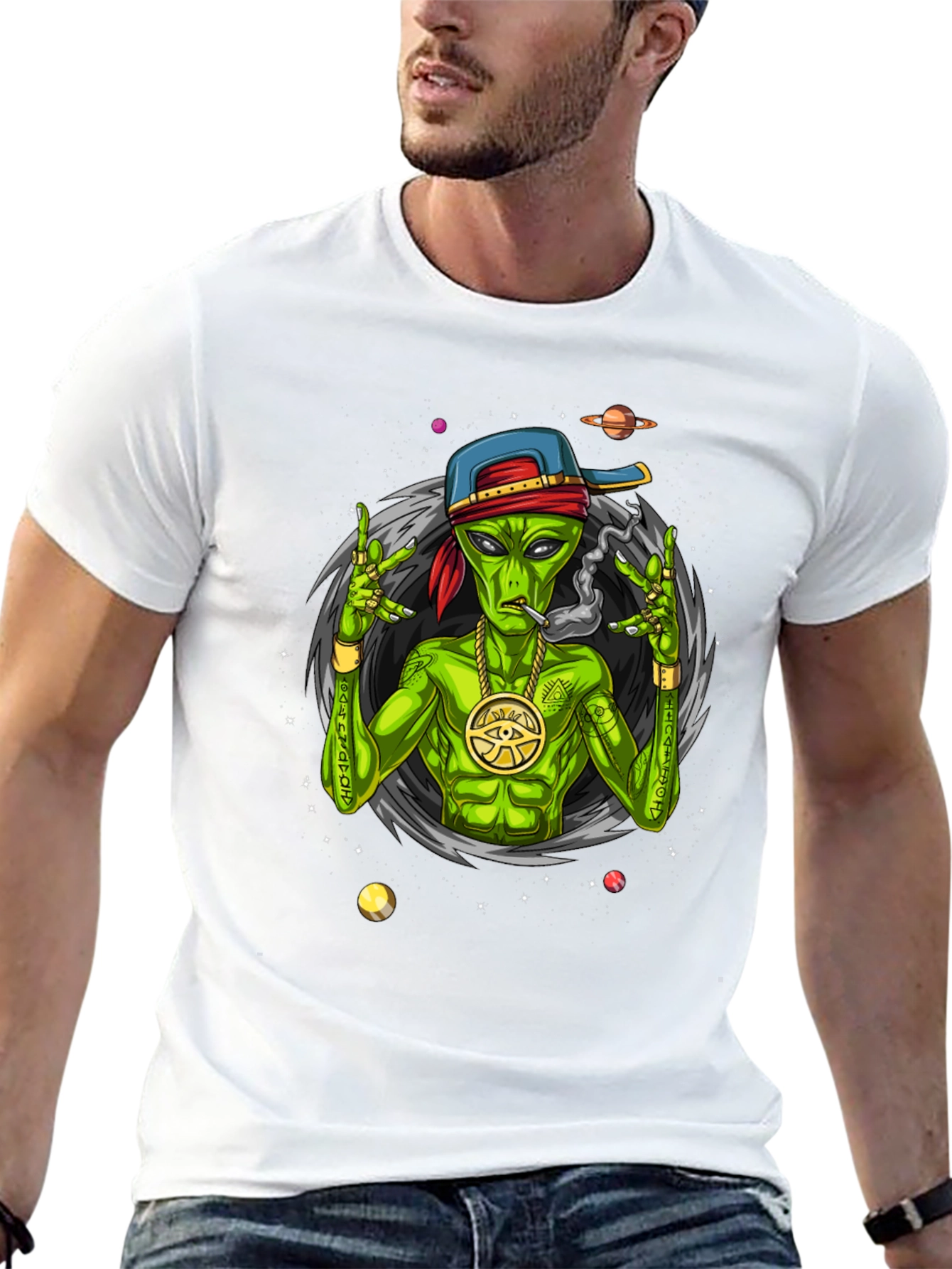 Alien Gangster Graphic Tee - Cool Streetwear Shirt