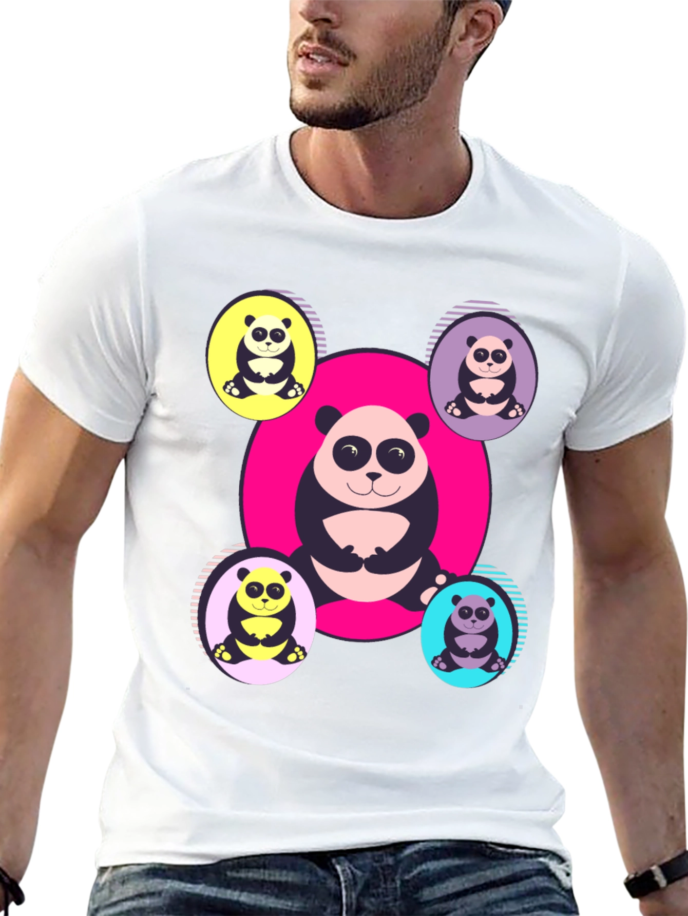 Panda Print T-Shirt - Unique Graphic Tee