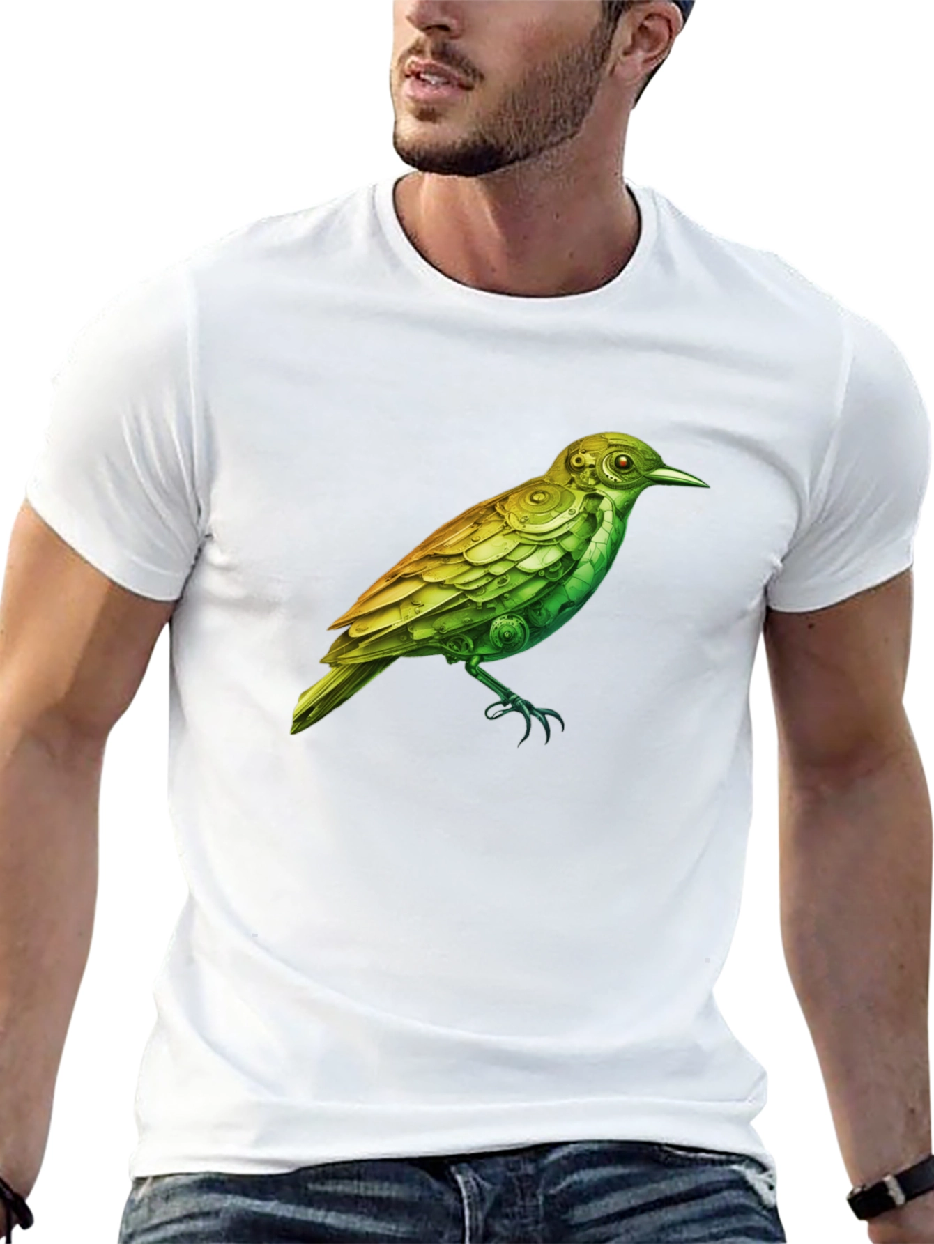 Steampunk Bird Graphic Tee - Unique Design