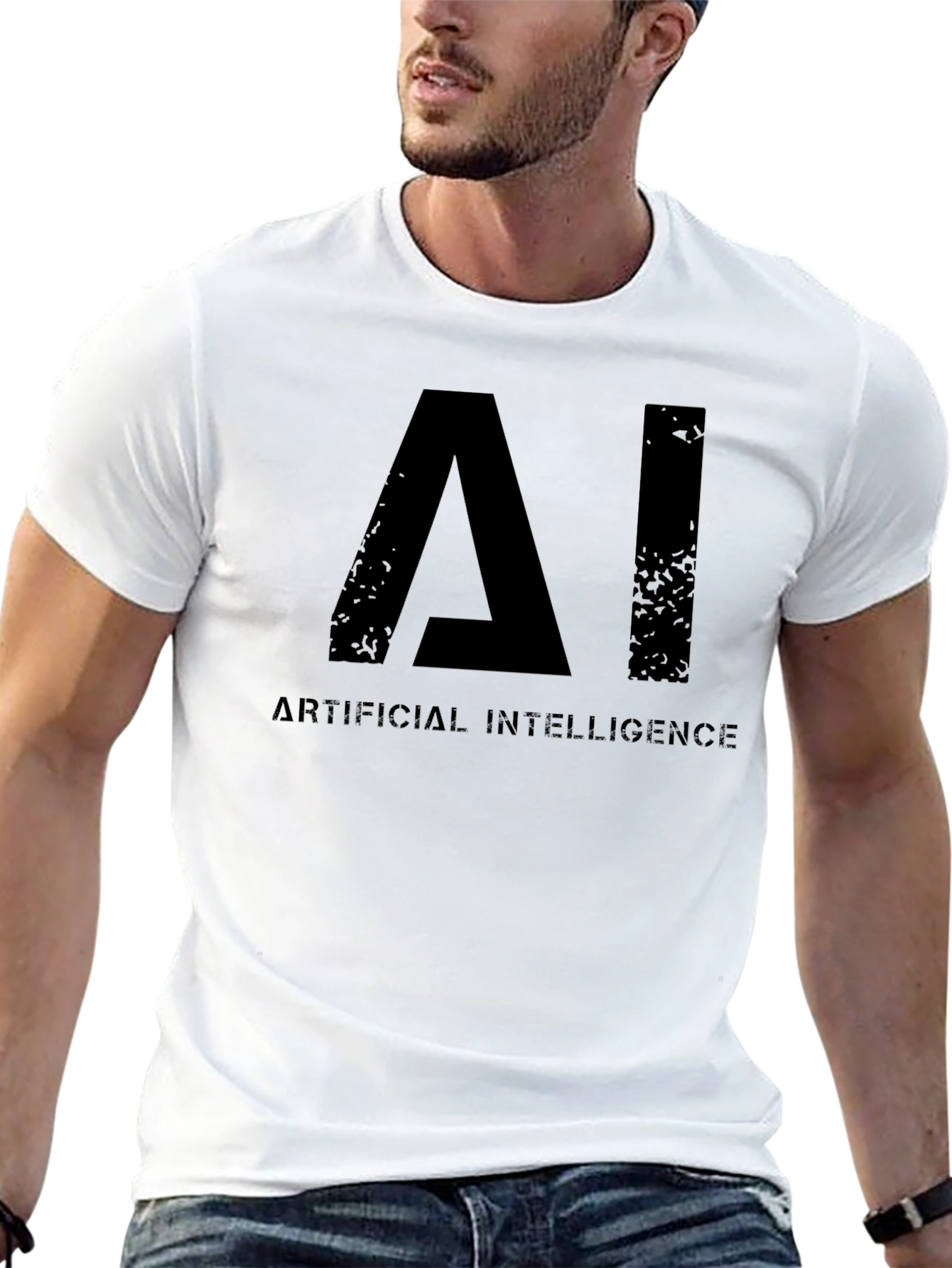 AI Artificial Intelligence Graphic Black T-Shirt