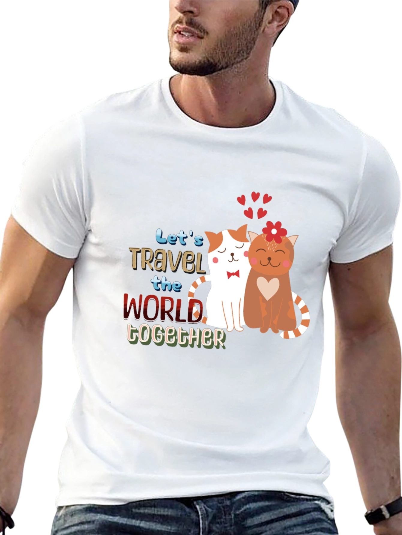 Lets Travel Together Cat Graphic Tee