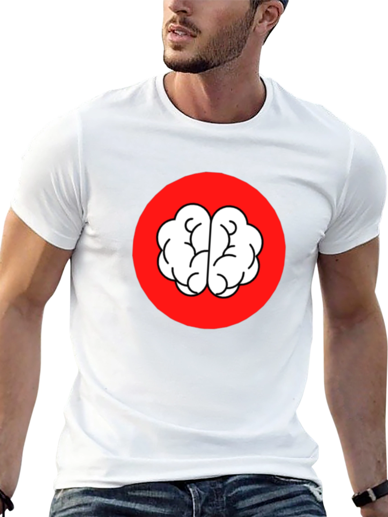 Brain Graphic Tee - Black Crew Neck T-Shirt