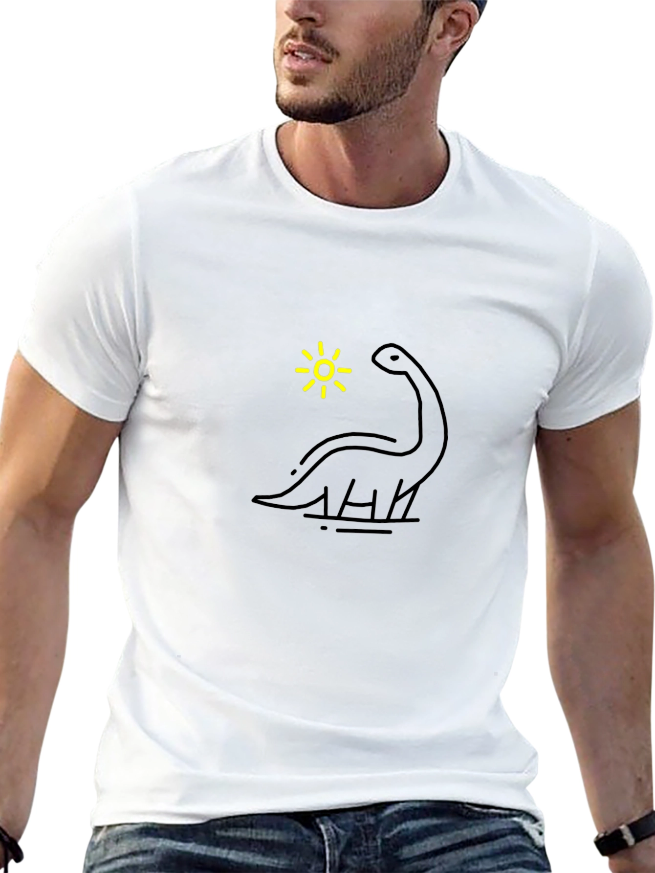 Dino & Sun Black Graphic Tee