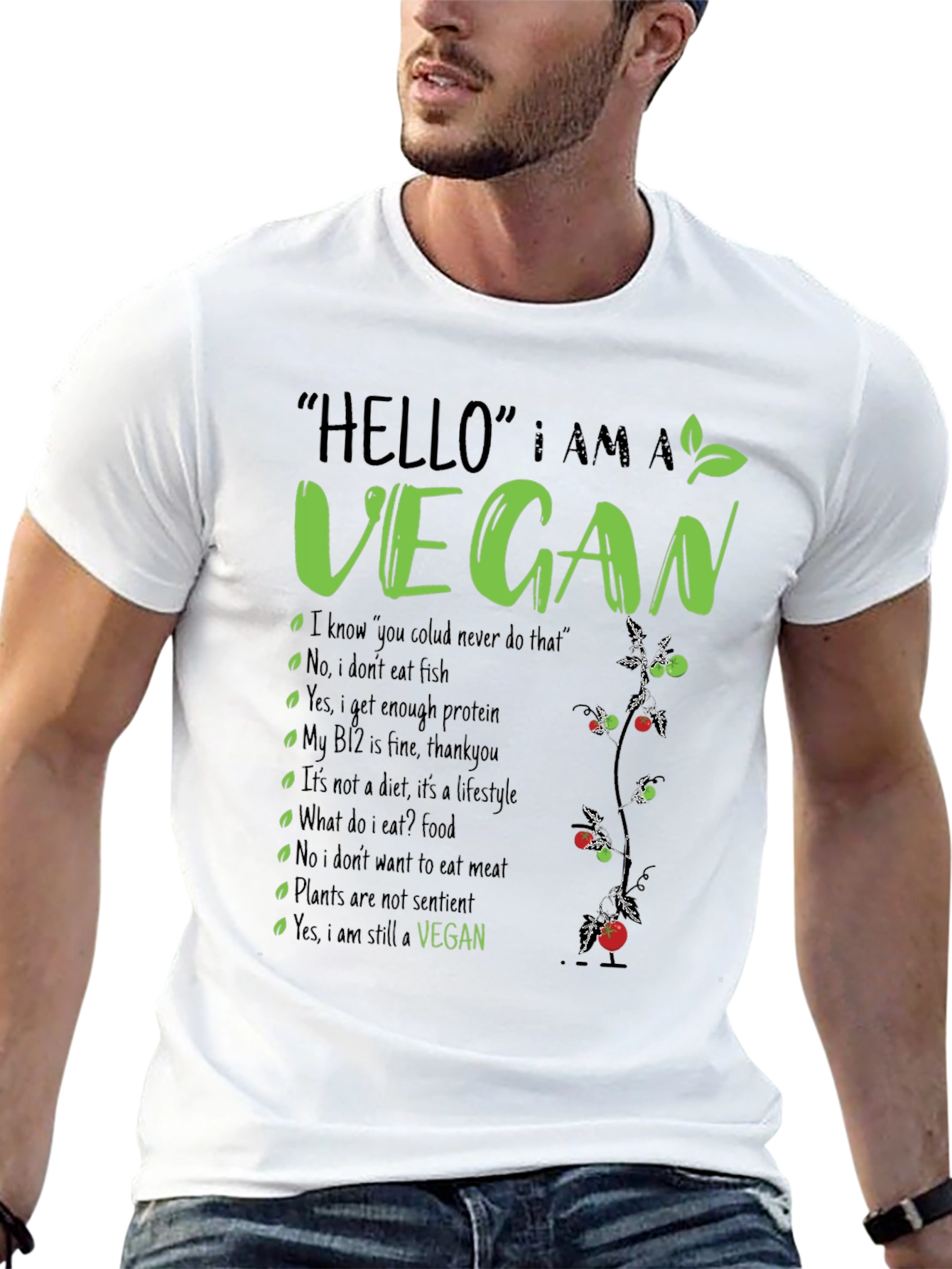 Vegan T-Shirt: Hello I am a Vegan