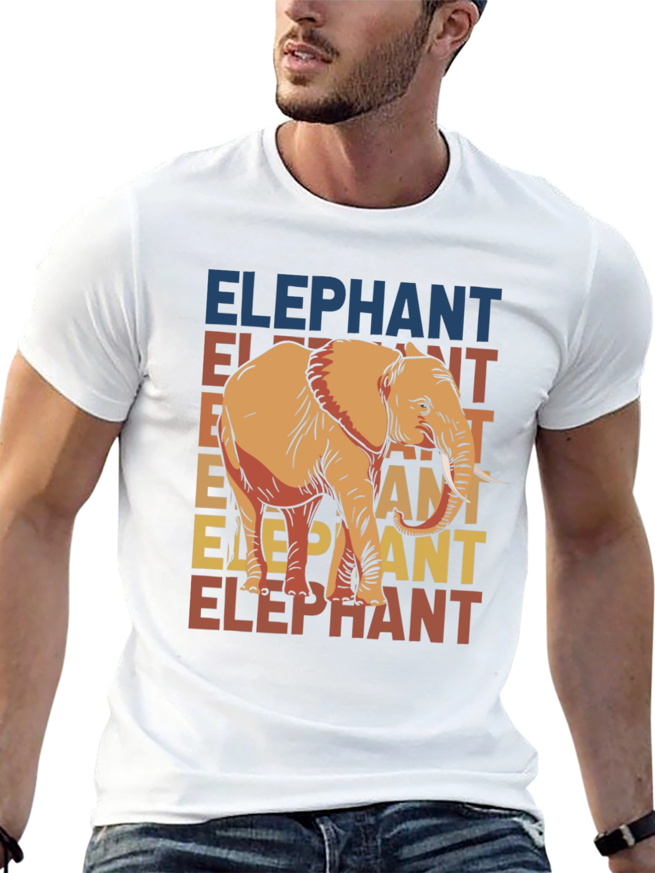 Elephant Graphic Tee - Retro Style