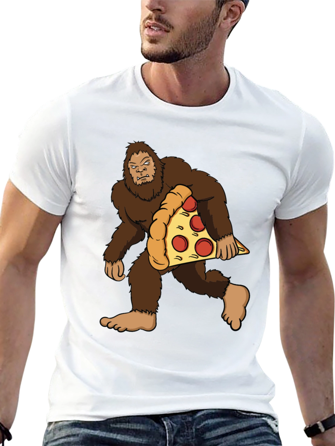 Bigfoot Pizza Graphic Tee - Black