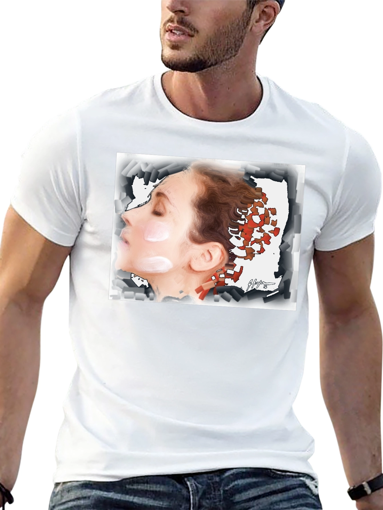 Artistic Woman Graphic Tee - Unisex Black T-Shirt