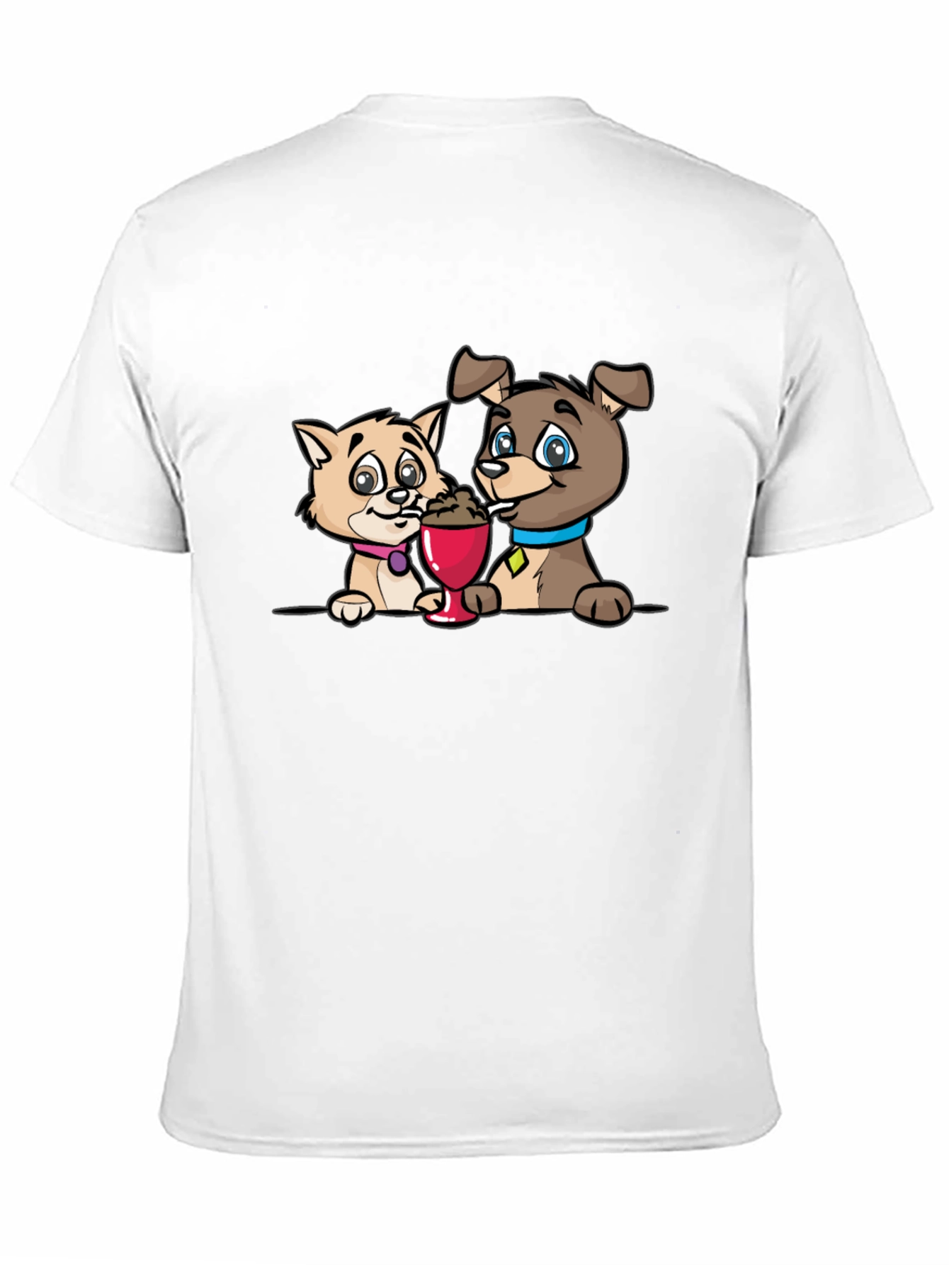 Cartoon Cat and Dog Ice Cream T-Shirt