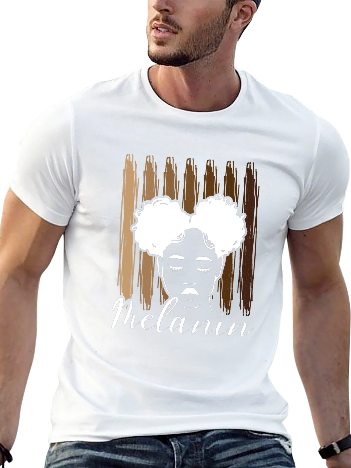 Melanin Queen T-Shirt - Afro Puff Hair Design