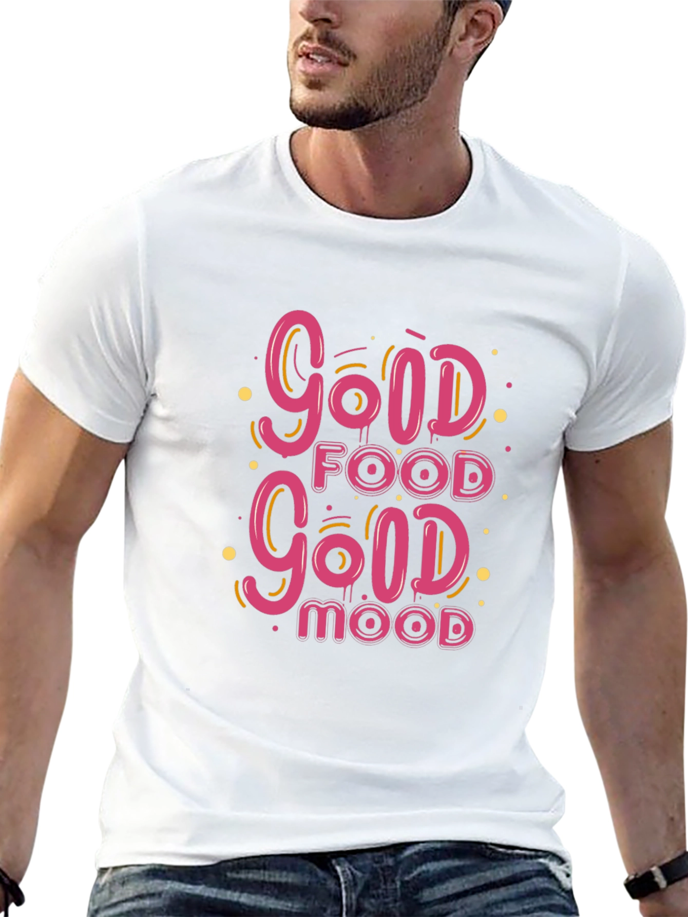 Good Food Good Mood Black Graphic Tee