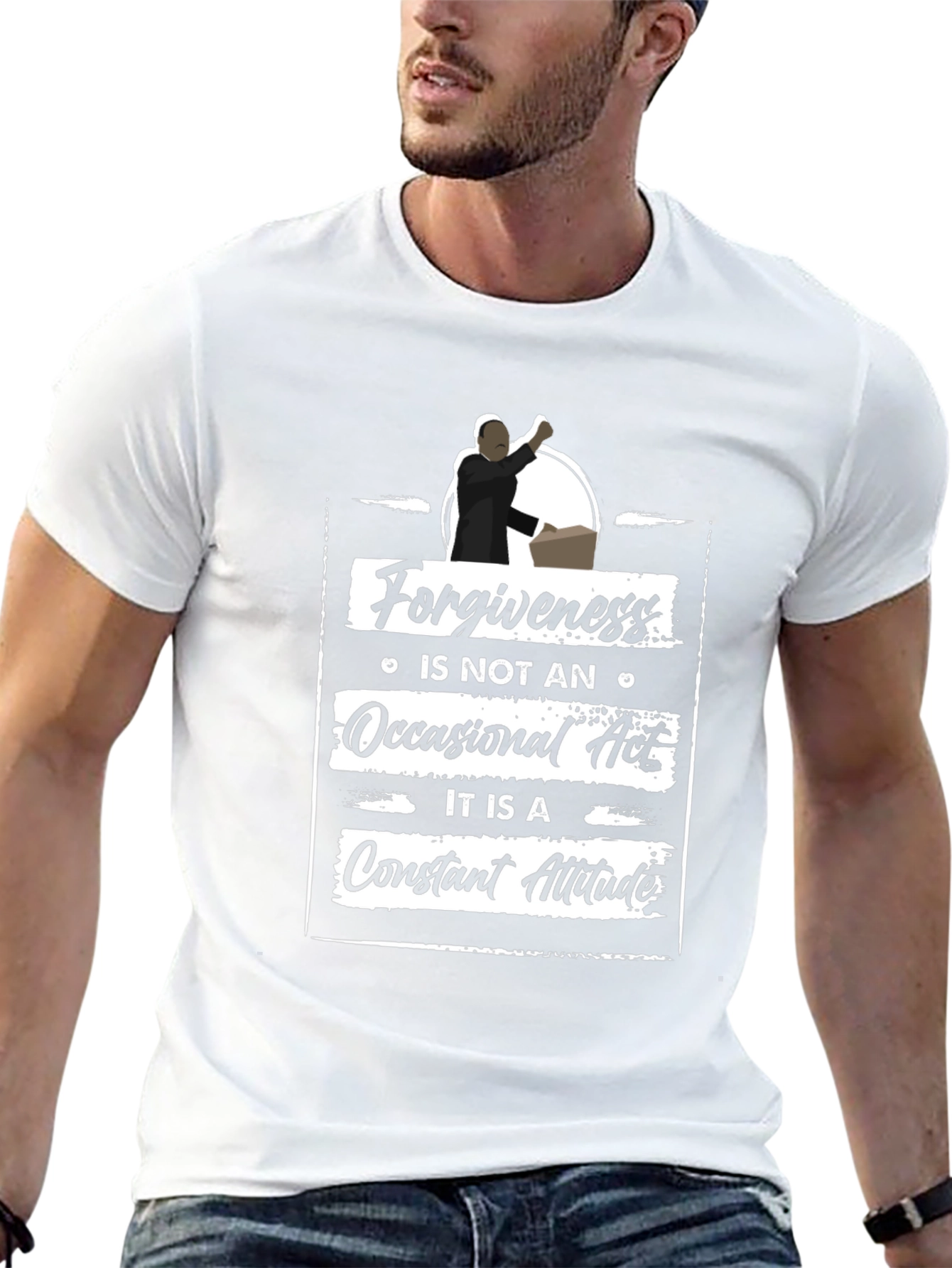 Forgiveness Quote Graphic Tee - Black Casual T-Shirt