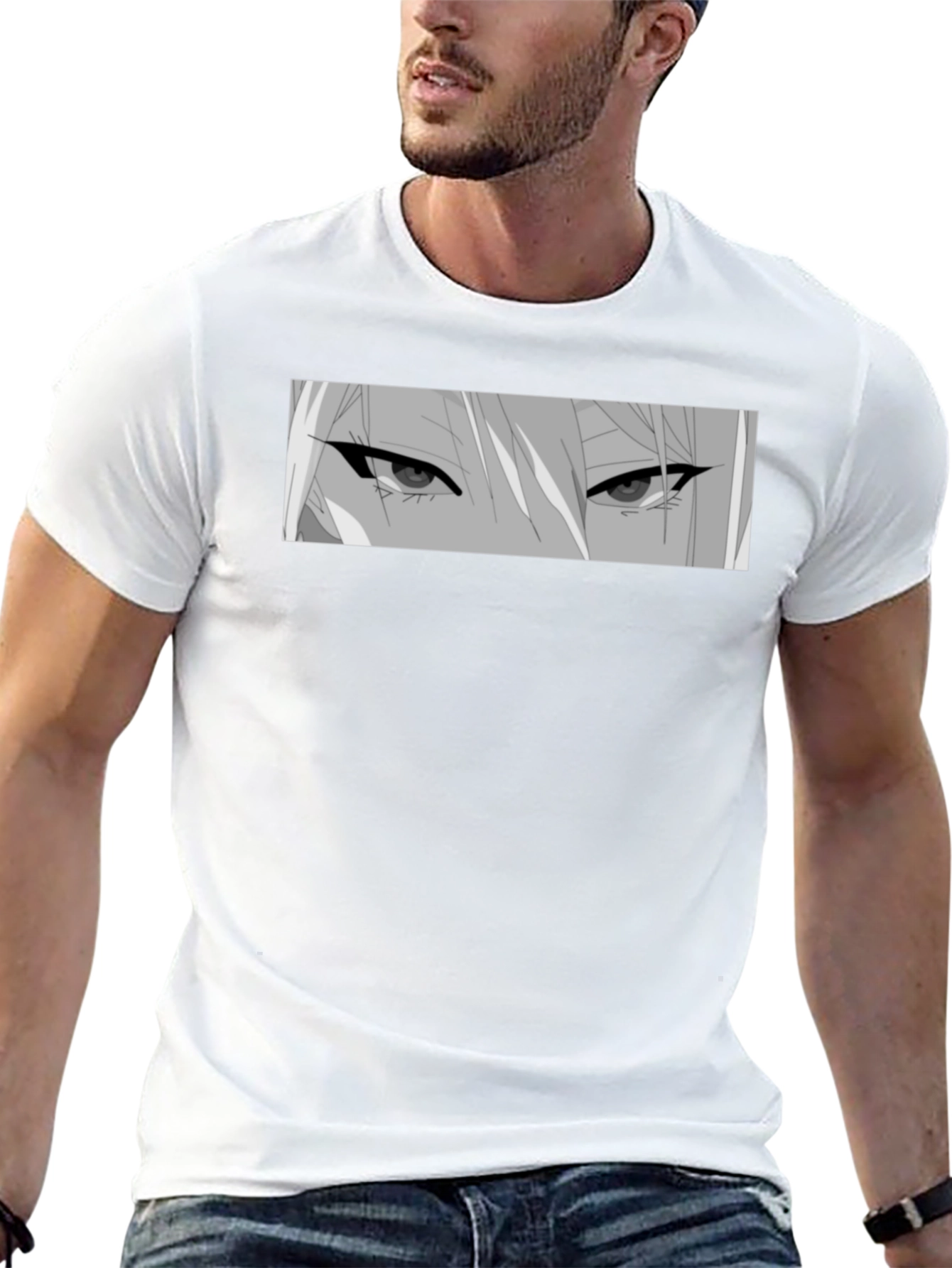 Anime Eyes Graphic Black T-Shirt