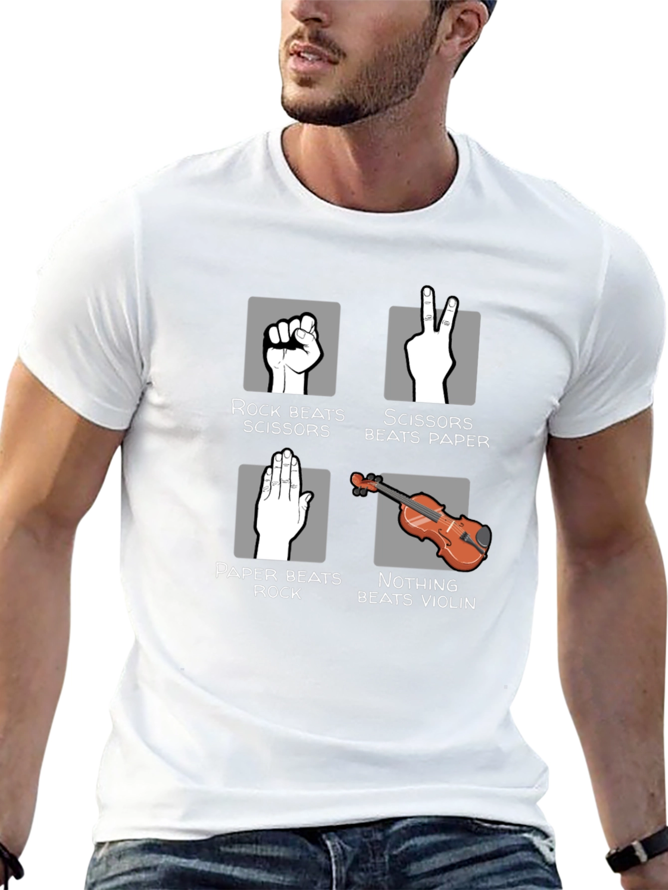 Rock Paper Scissors Violin Graphic Tee