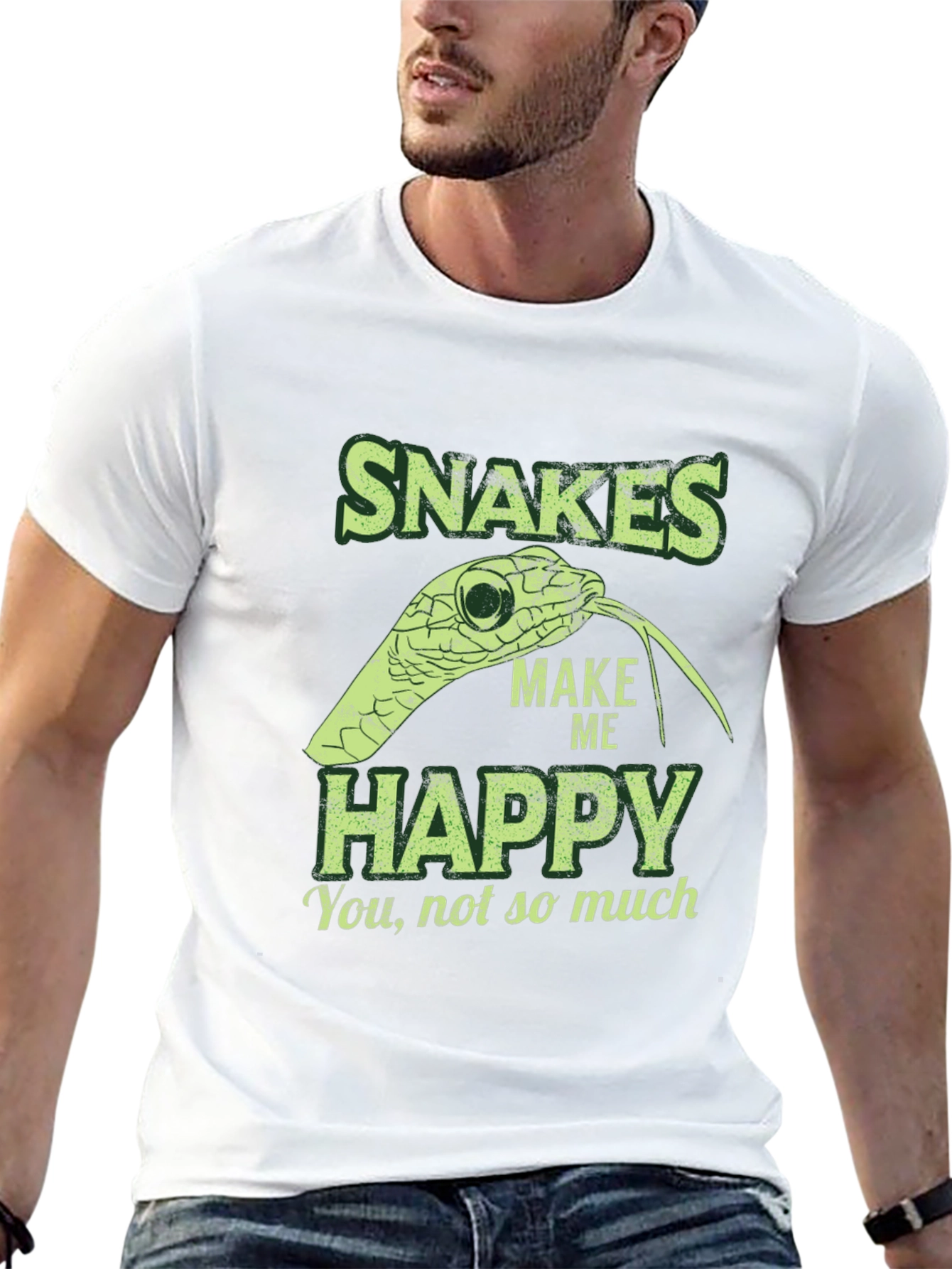 Snakes Make Me Happy Graphic T-Shirt