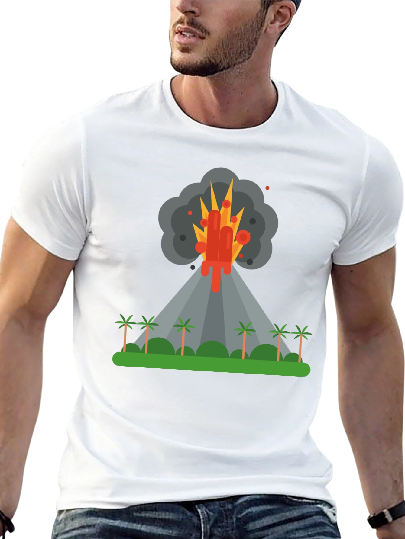 Volcano Eruption Graphic Tee - Black