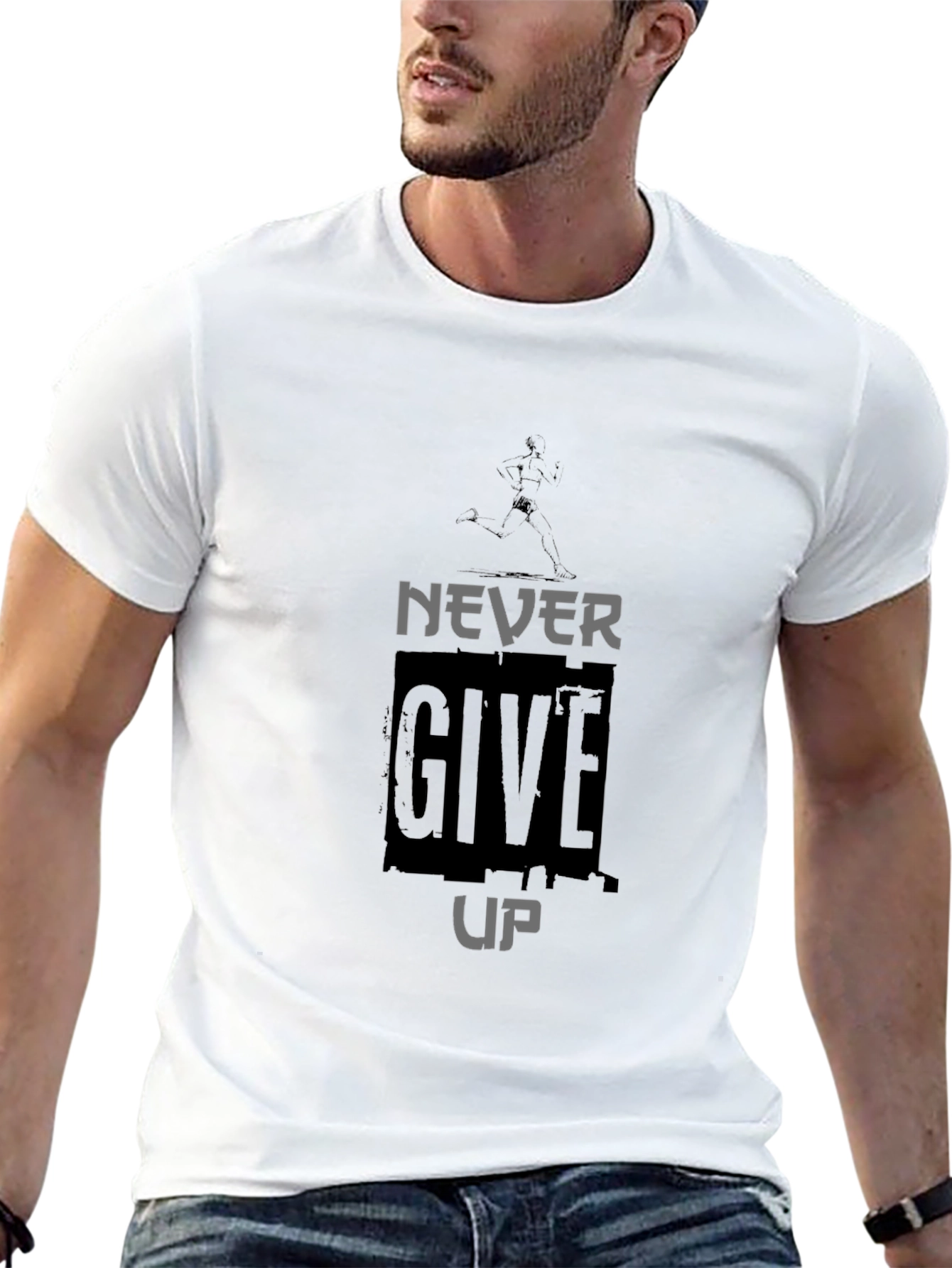 Motivational Never Give Up Graphic T-Shirt