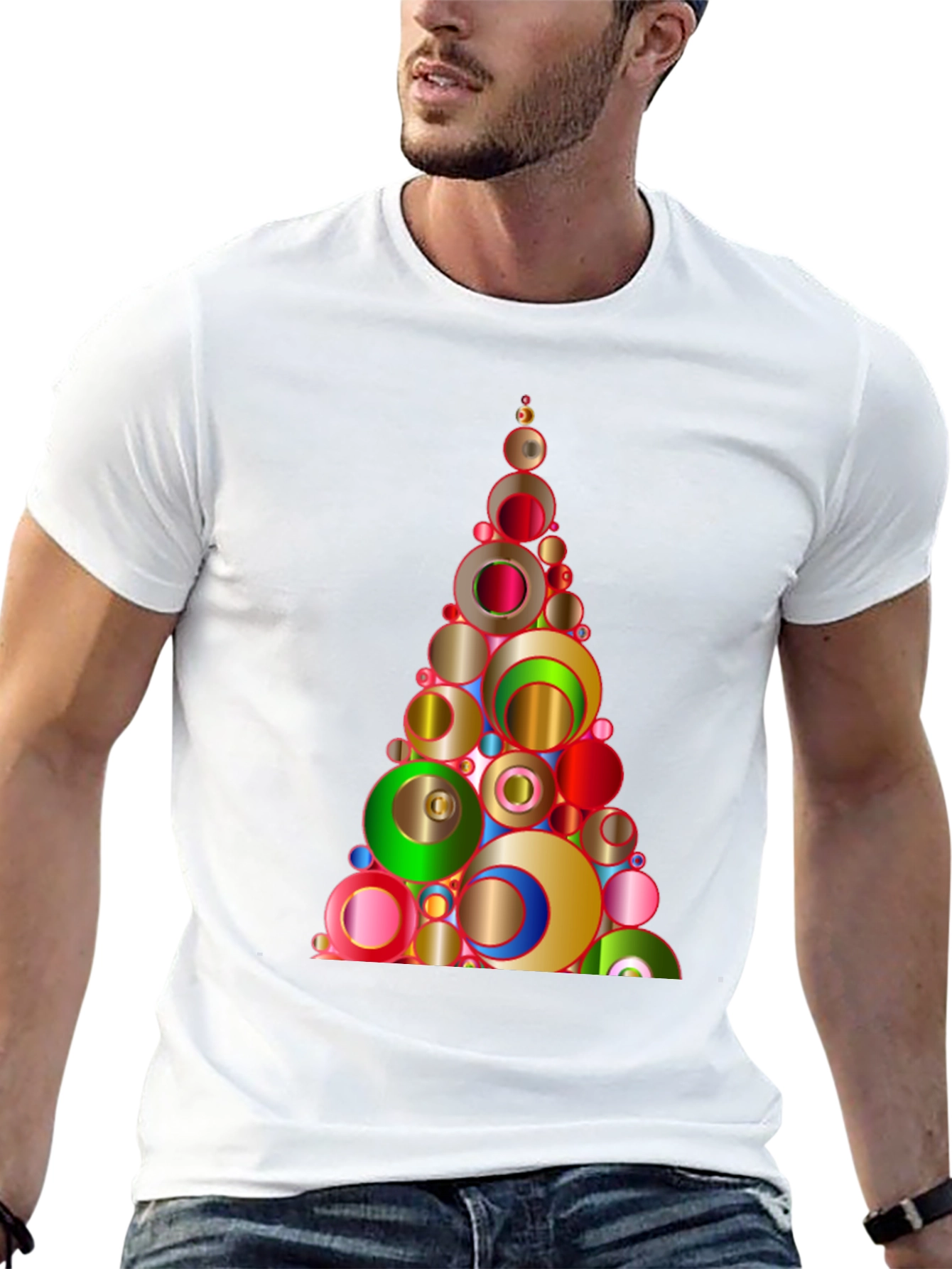 Christmas Circles Tree Graphic Tee