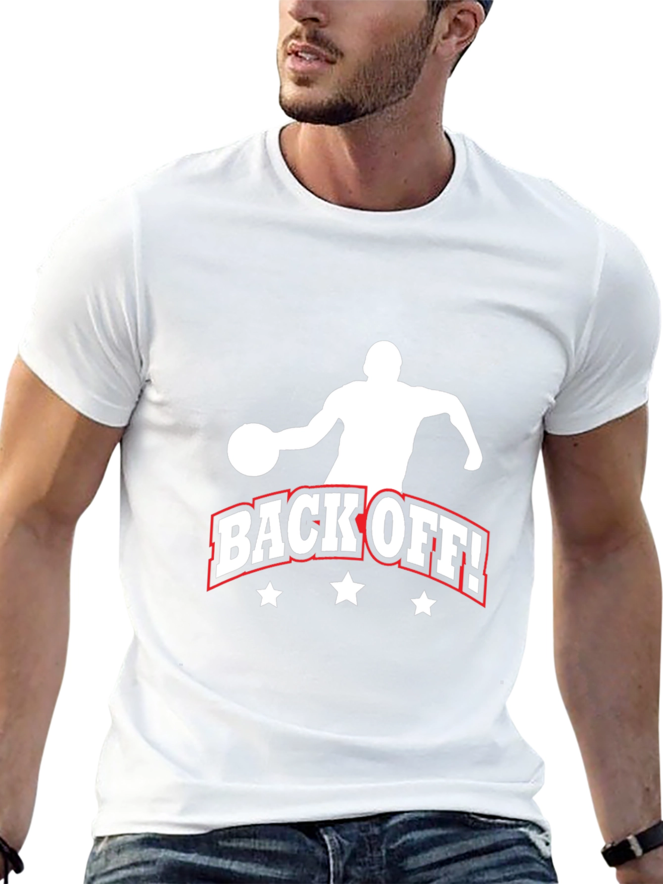 Back Off Basketball Graphic Tee - Black