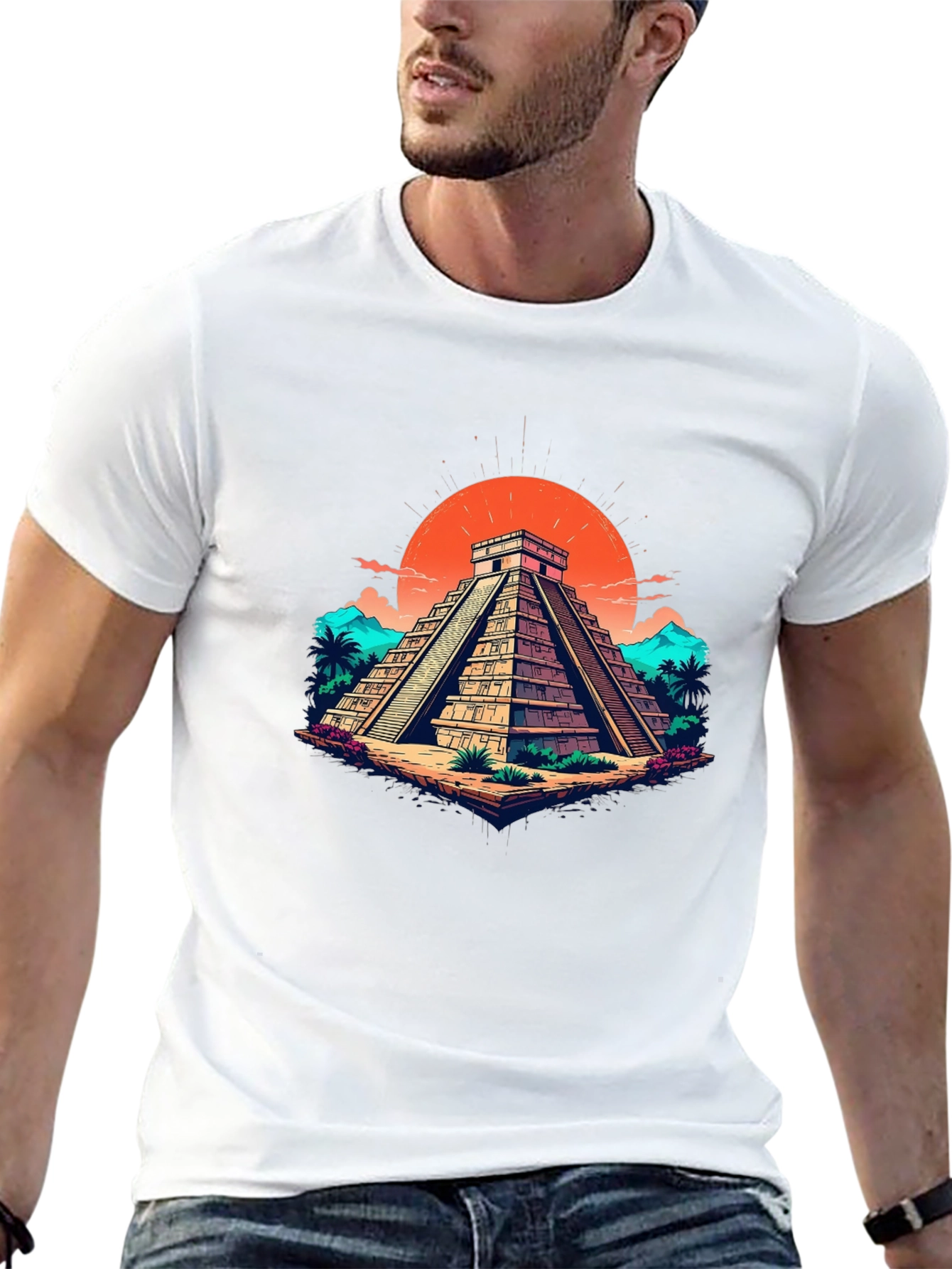 Mayan Pyramid Graphic Tee - Adventure Style