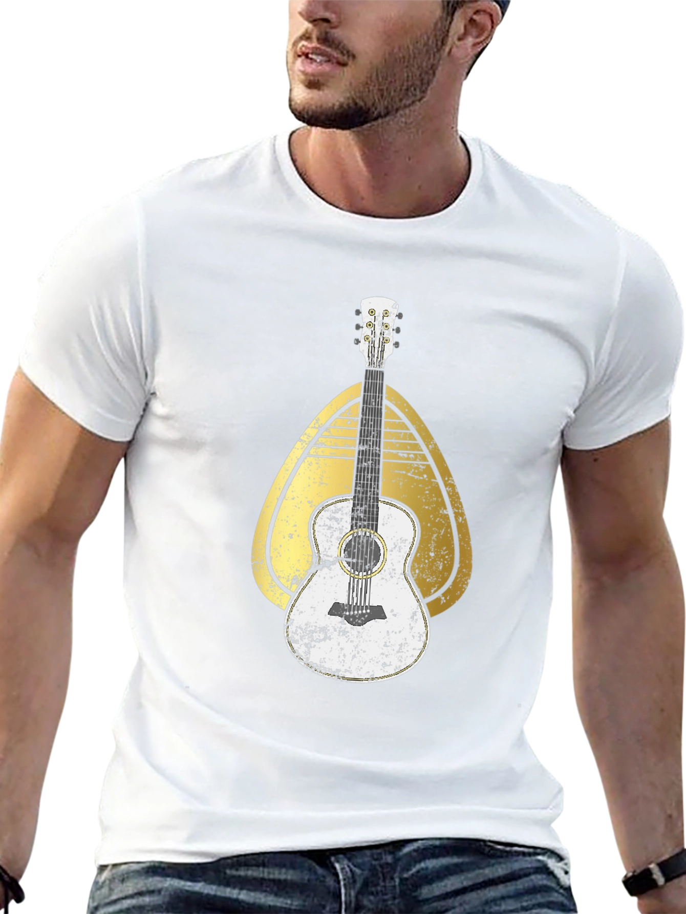 Guitar Graphic Tee - Retro Style Music Shirt