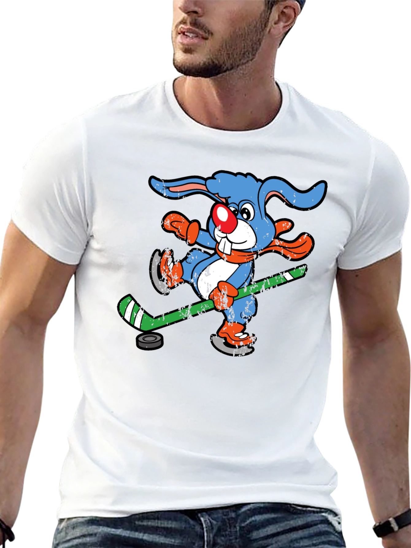 Funny Hockey Bunny T-Shirt