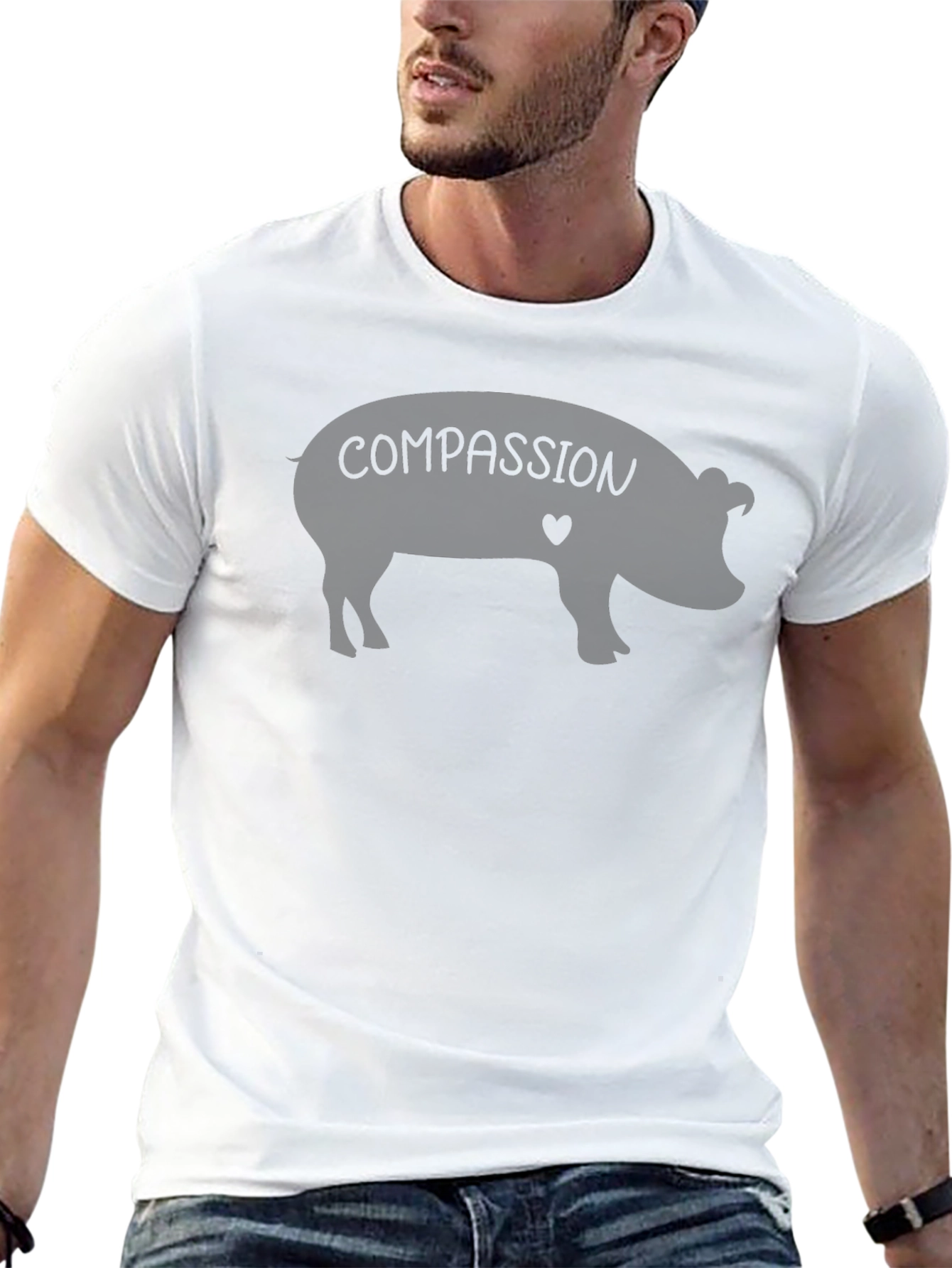 Compassion Pig T-Shirt - Black Graphic Tee