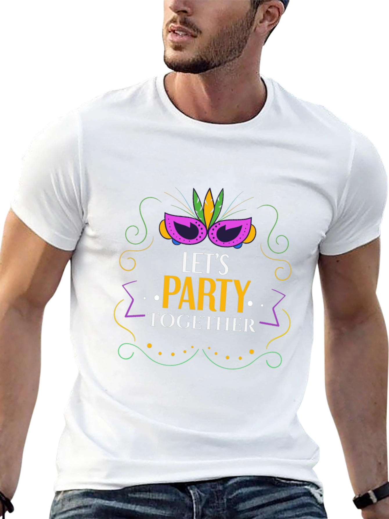 Lets Party Together Black Graphic Tee