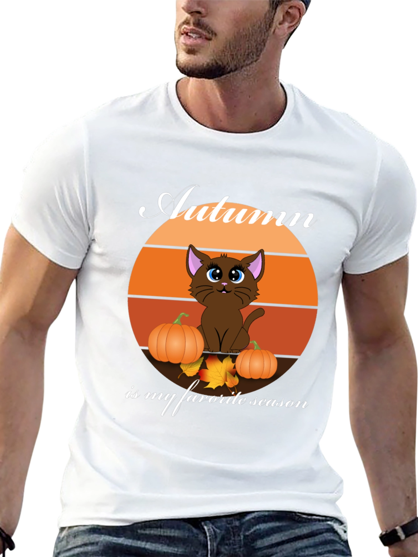 Autumn Cat T-Shirt - Fall Season Apparel